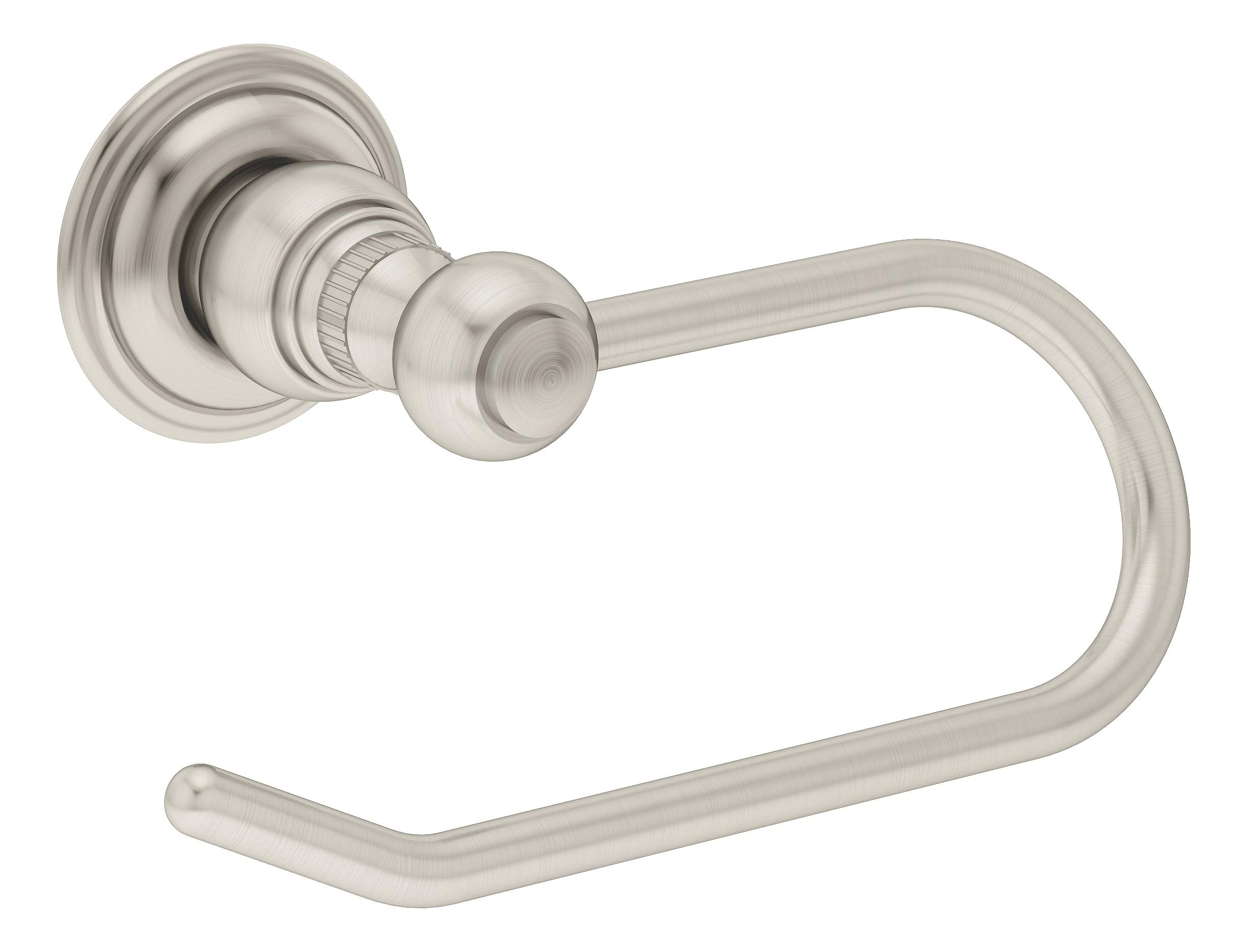 Symmons 443TP-STN Carrington Wall-Mounted Toilet Paper Holder in Satin Nickel - Durable Bathroom Tissue Dispenser for Home & Commercial Use
