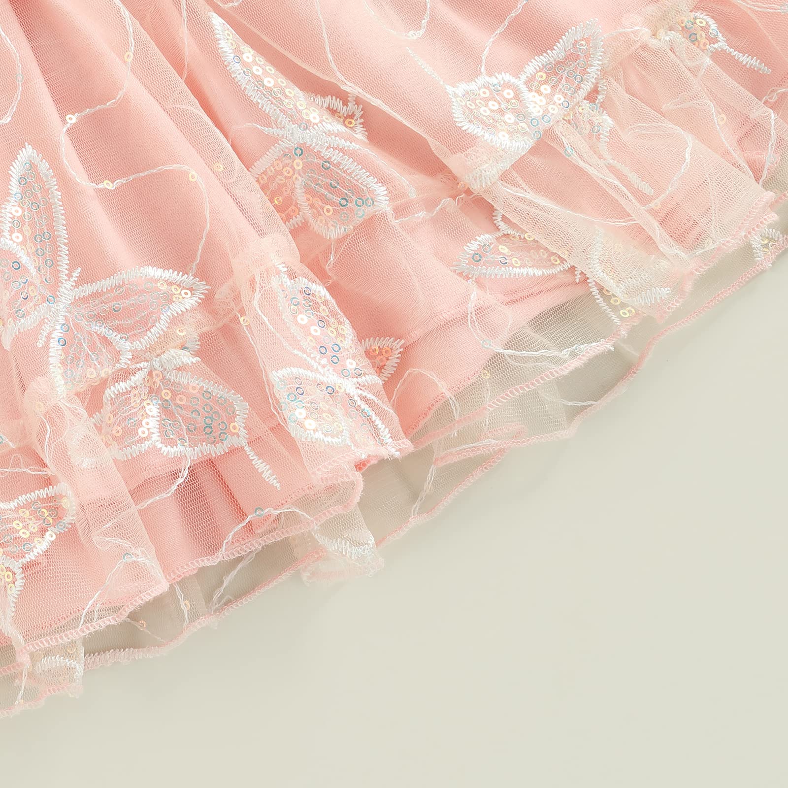 Baby Girl Birthday Dress - Short Sleeve Lace Tulle Princess Party Dress with Butterfly Design | Perfect for Summer Outfits, Pageants & Special Occasions