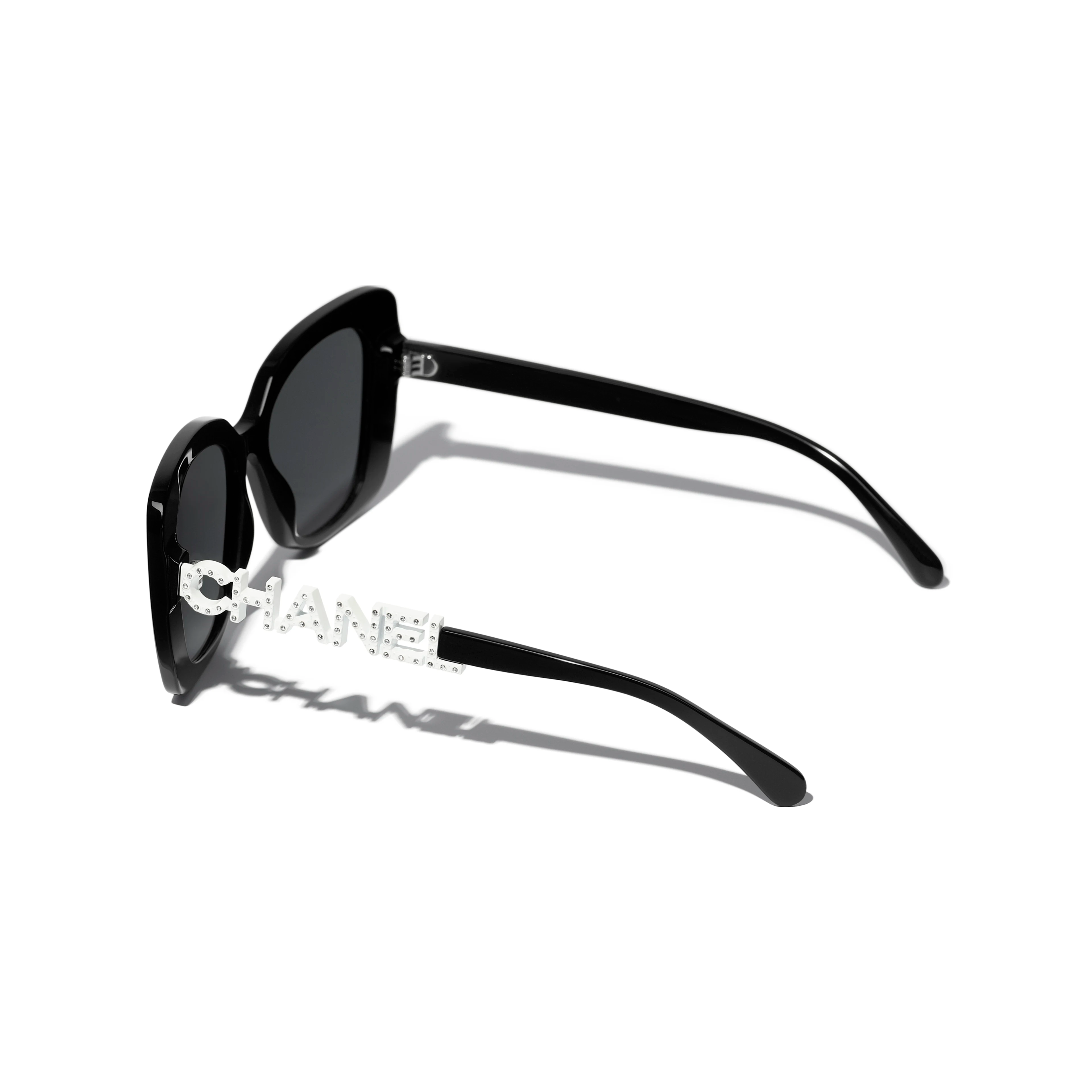 Chanel Square Sunglasses for Women - Black & White Classic Aviator Style - Perfect for Beach, Driving & Outdoor Fashion