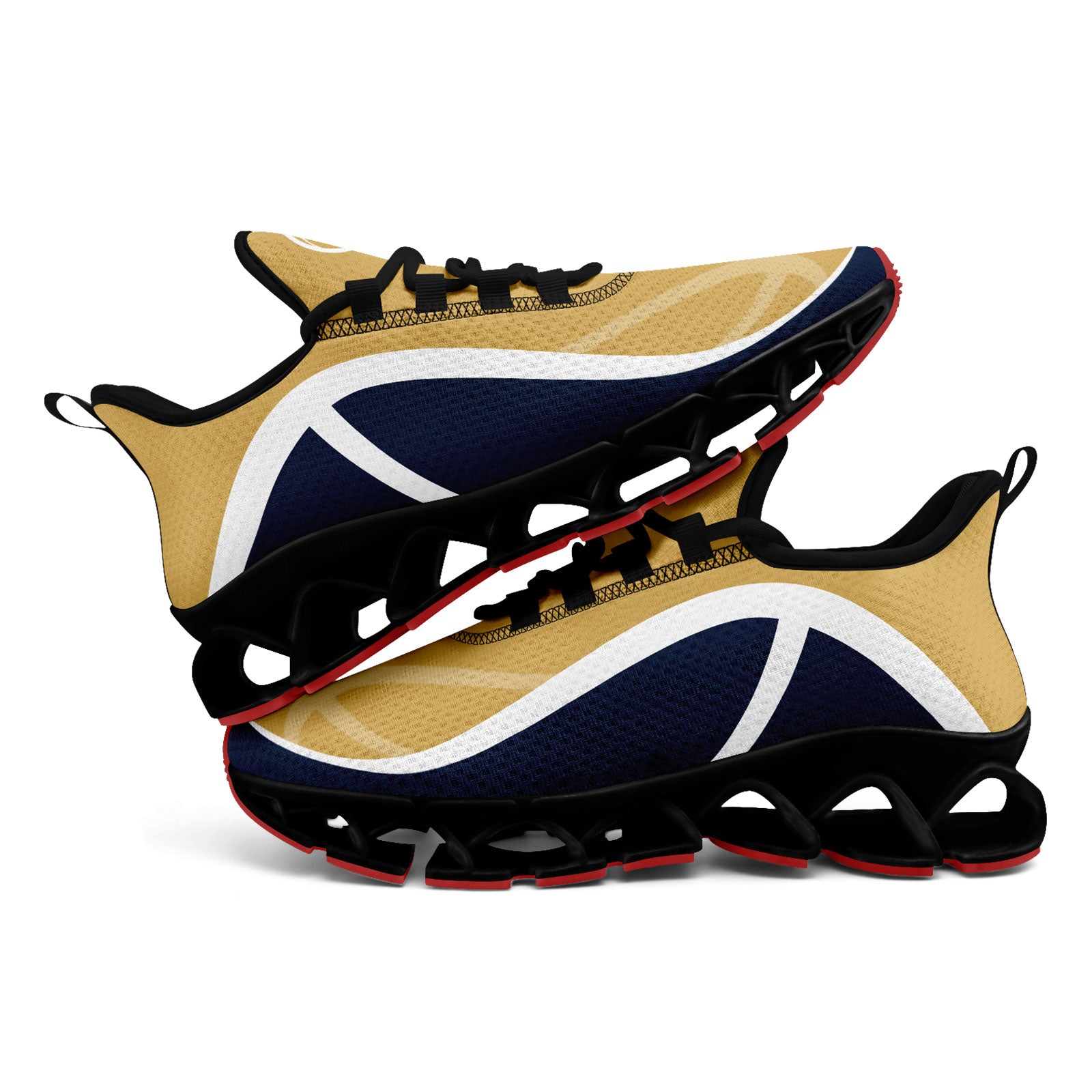 Custom Blue & Yellow Maxsoul Personalized Sneakers - Men's/Women's Size 12 (FN003XD D020391) - Perfect for Running, Gym Workouts & Casual Streetwear Fashion