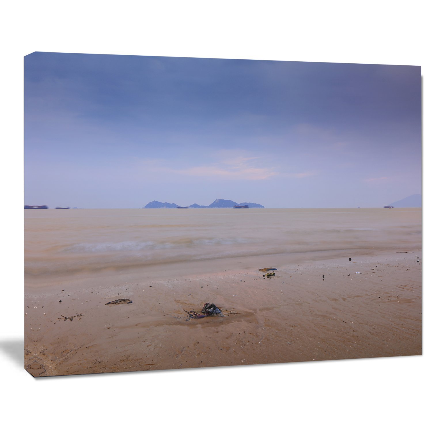 Soft Blue Sunset at Lung Kwu Tan Beach - Stunning Landscape Canvas Wall Art for Living Room, Bedroom & Office Decor