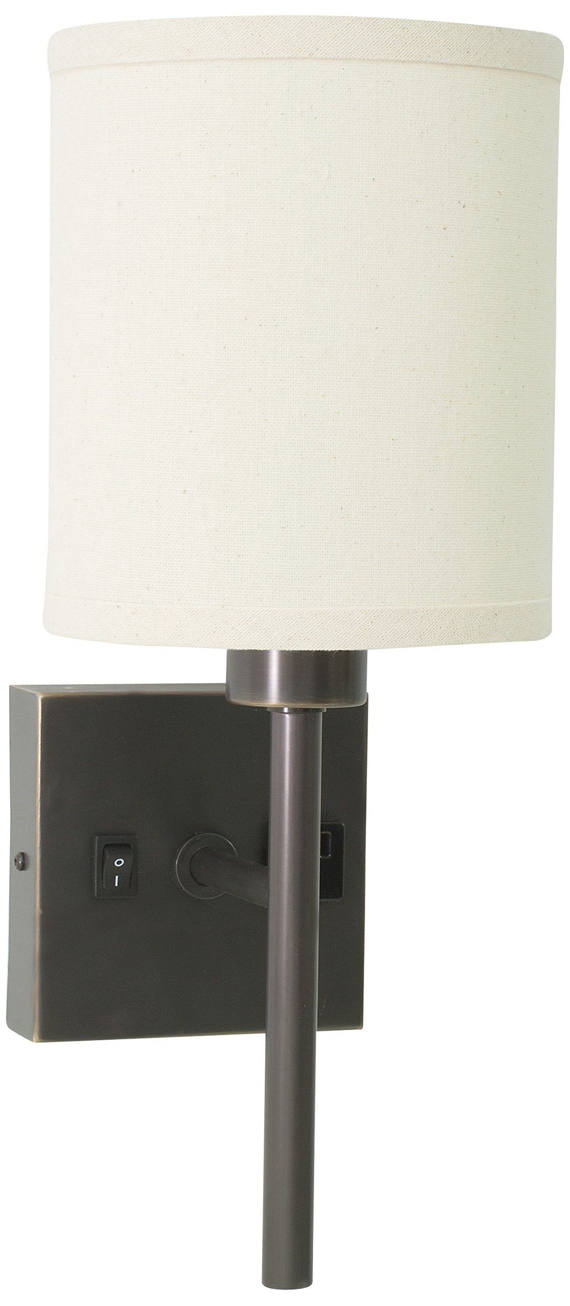 House of Troy WL625-OB Oil Rubbed Bronze Wall Lamp with Built-in Outlet - Perfect for Bedroom, Hallway & Living Room Lighting