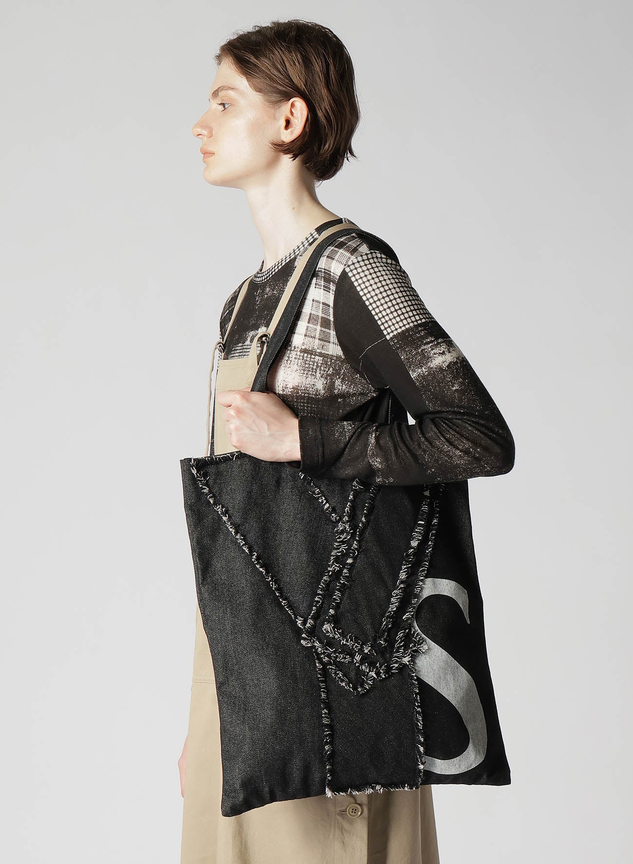 C/DENIM Y DESIGN Patchwork Tote Bag - Stylish & Durable Denim Shoulder Bag for Women, Perfect for Shopping, Beach & Everyday Use
