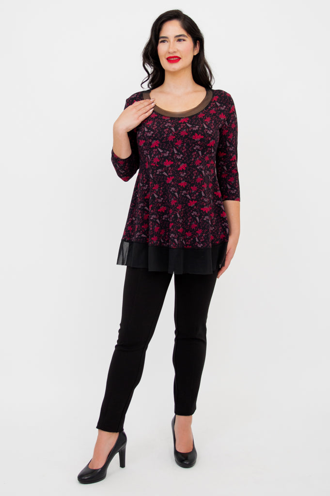 Flora Top - Red Life Bamboo Women's Shirt | Eco-Friendly & Comfortable Casual Wear for Summer Outfits & Beach Vacations