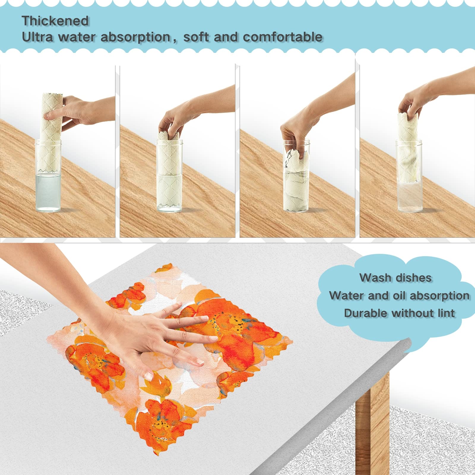**ALAZA Super Absorbent Dish Towels Set of 6 - 11