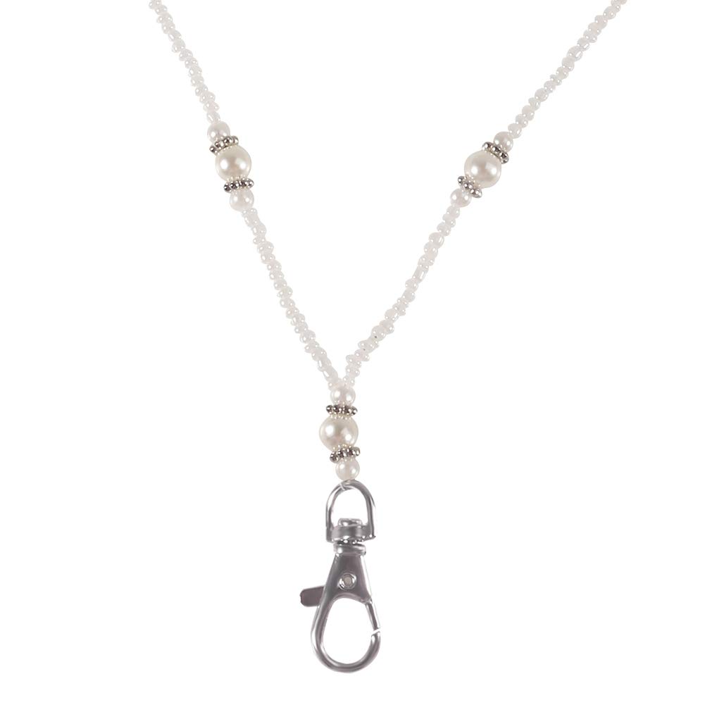 Pearl Beaded Keychain Lanyard for Keys, Phone & ID Badge - Stylish & Practical Accessory
