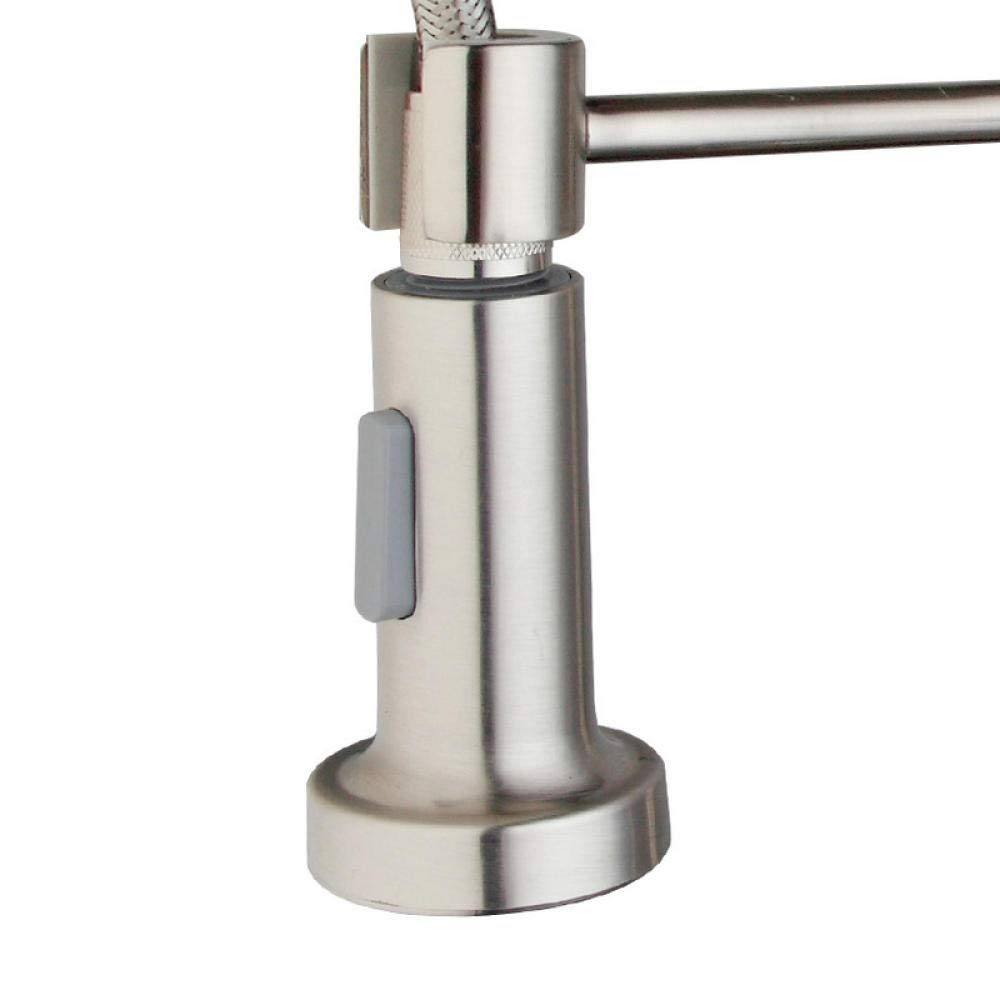 2-in-1 Brushed Nickel Pull Down Kitchen Faucet with Sprayer - Modern Vessel Sink Mixer Tap for Bathroom & Kitchen Renovation | Perfect for Washing Dishes, Filling Pots & Cleaning Vegetables