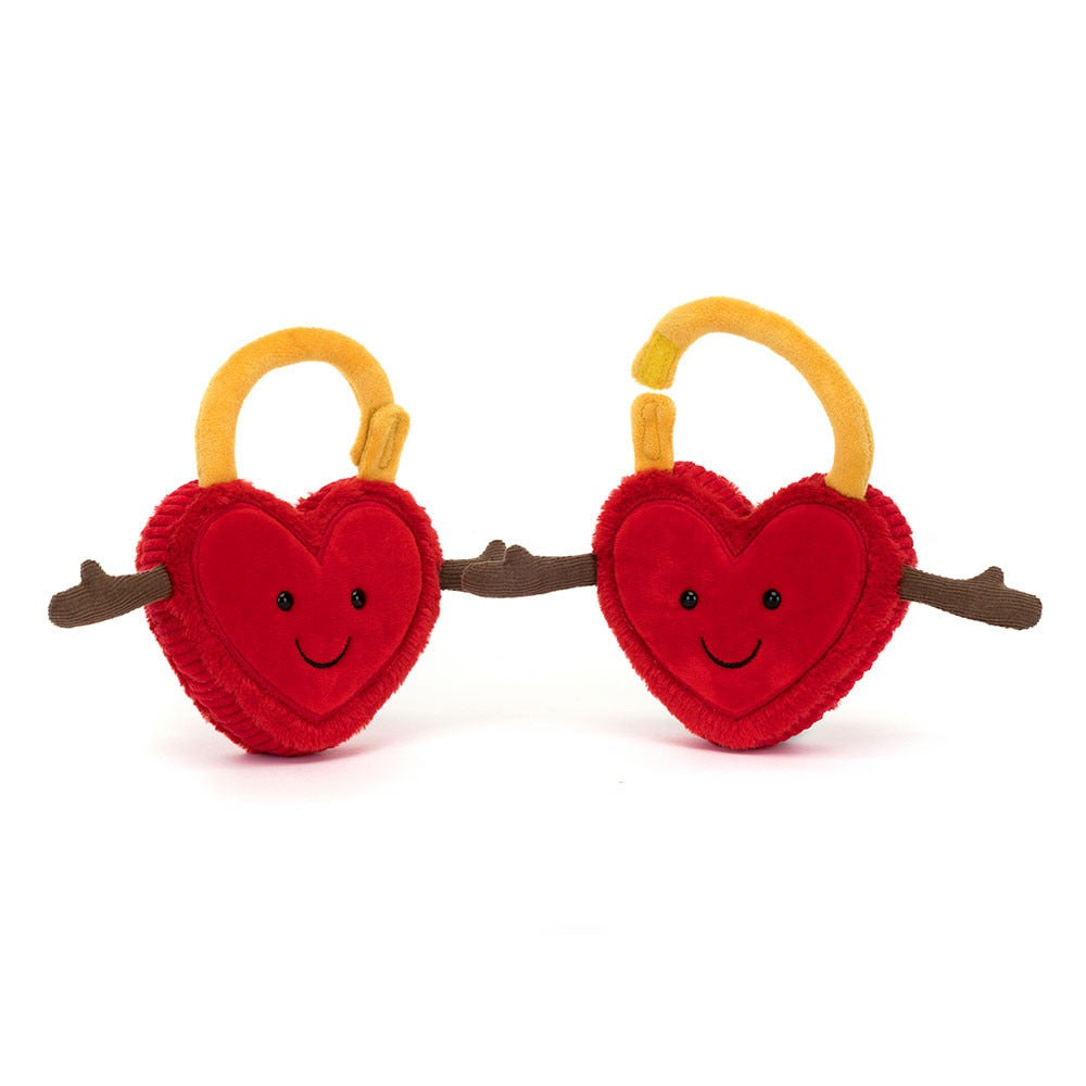 Amuseables Val & Tina Love Locks - Adorable Couple Plush Keychain for Valentine's Gifts, Anniversaries & Romantic Surprises