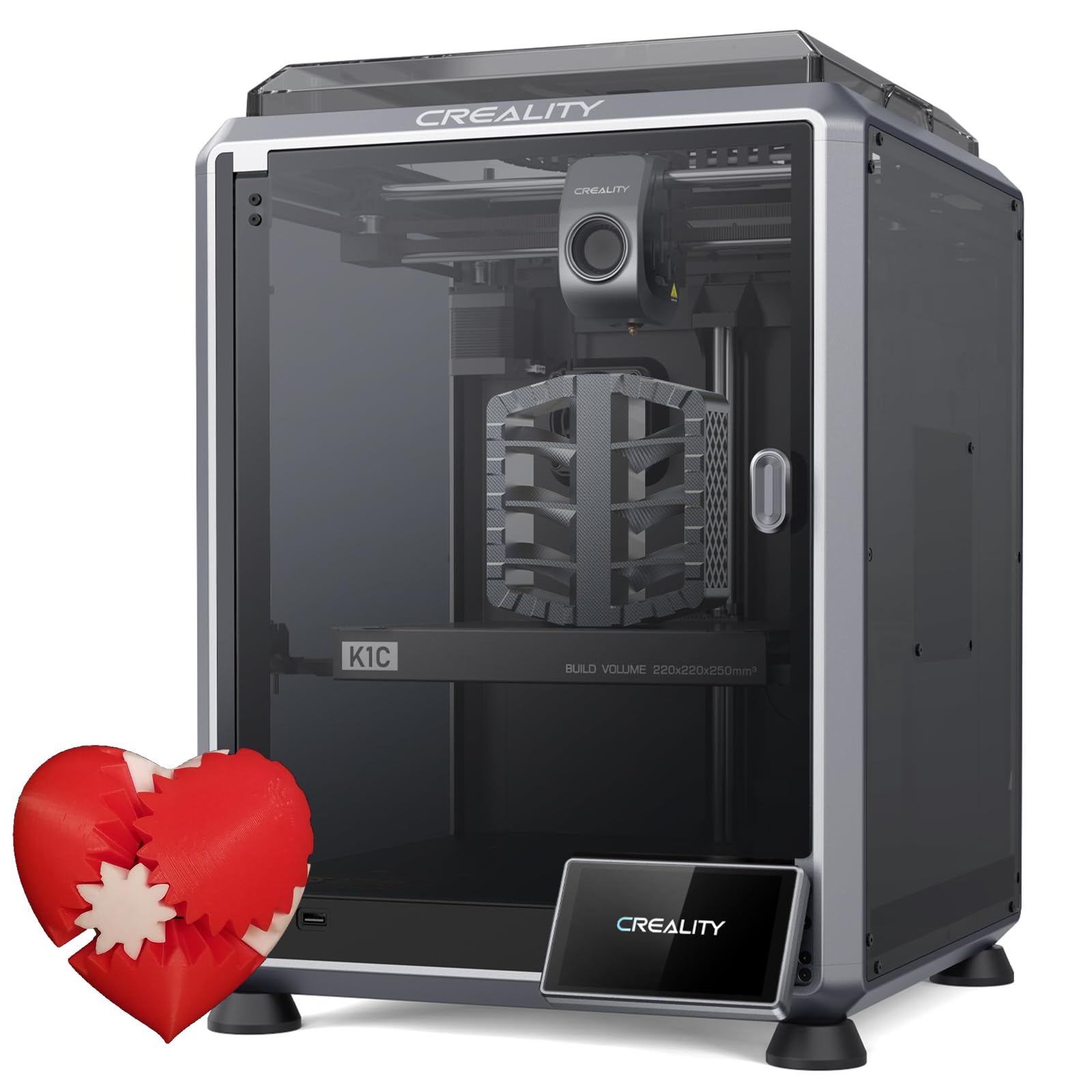 2024 New Creality K1C High-Speed 3D Printer - 600mm/s Printing, Carbon Fiber Compatible, Auto Leveling, Anti-Vibration | Perfect for Rapid Prototyping, DIY Projects & Professional 3D Printing