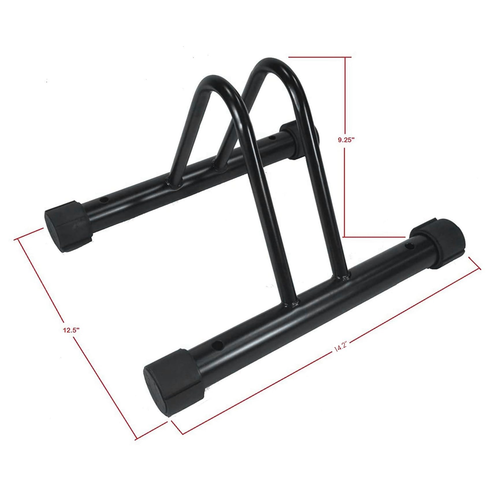 Kikolufy 2X Heavy Duty Bike Floor Parking Rack - Indoor Home & Garage Bicycle Storage Stand - Space Saving Solution for Apartment, Basement or Workshop Organization