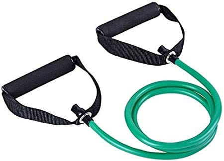 ZCM Elastic Resistance Bands for Yoga, Fitness & Workout - Pull Rope Arm Stretch Exercise Tube with Drawstring - Green Training Rubber Expander for Home Gym, Physical Therapy & Strength Training