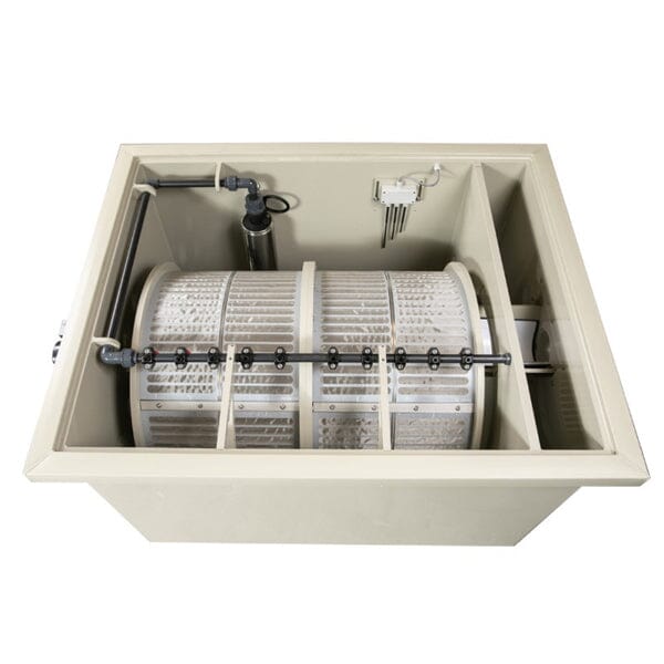 Sea Side Aquatics PP100 Rotary Drum Filter (RDF) - High-Efficiency Mechanical Filtration for Aquaculture & Koi Ponds - Perfect for Water Treatment and Waste Removal in Large Fish Farms