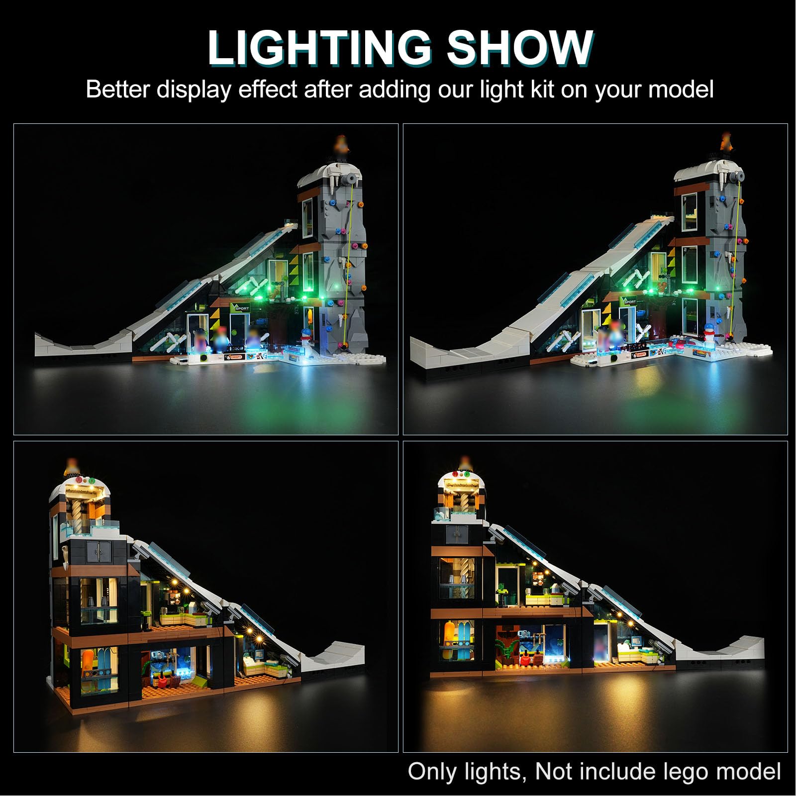 LED Light Kit for Lego City Ski & Climbing Center 60366 - Compatible with Lego Building Blocks (Lego Set Not Included) - Perfect for Nighttime Displays & Model Enhancements