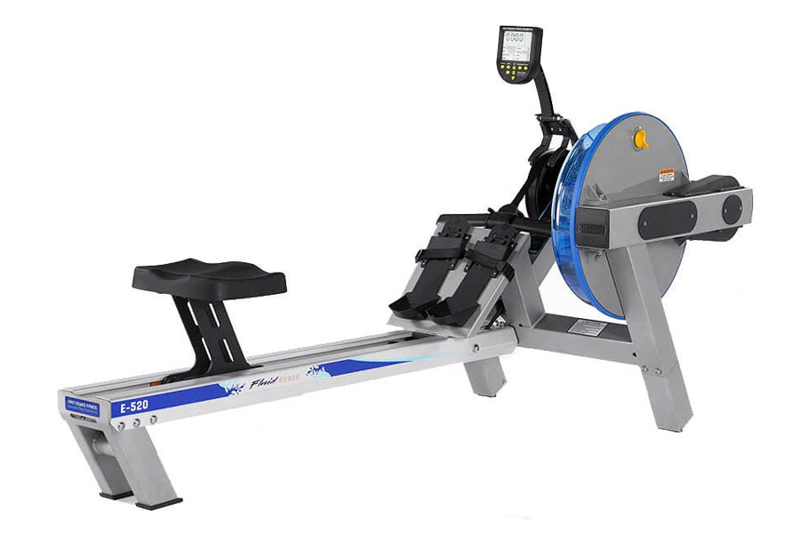 FluidRower E520 Evolution Commercial Indoor Rowing Machine - Premium Home & Gym Cardio Equipment for Full-Body Workouts & Fitness Training