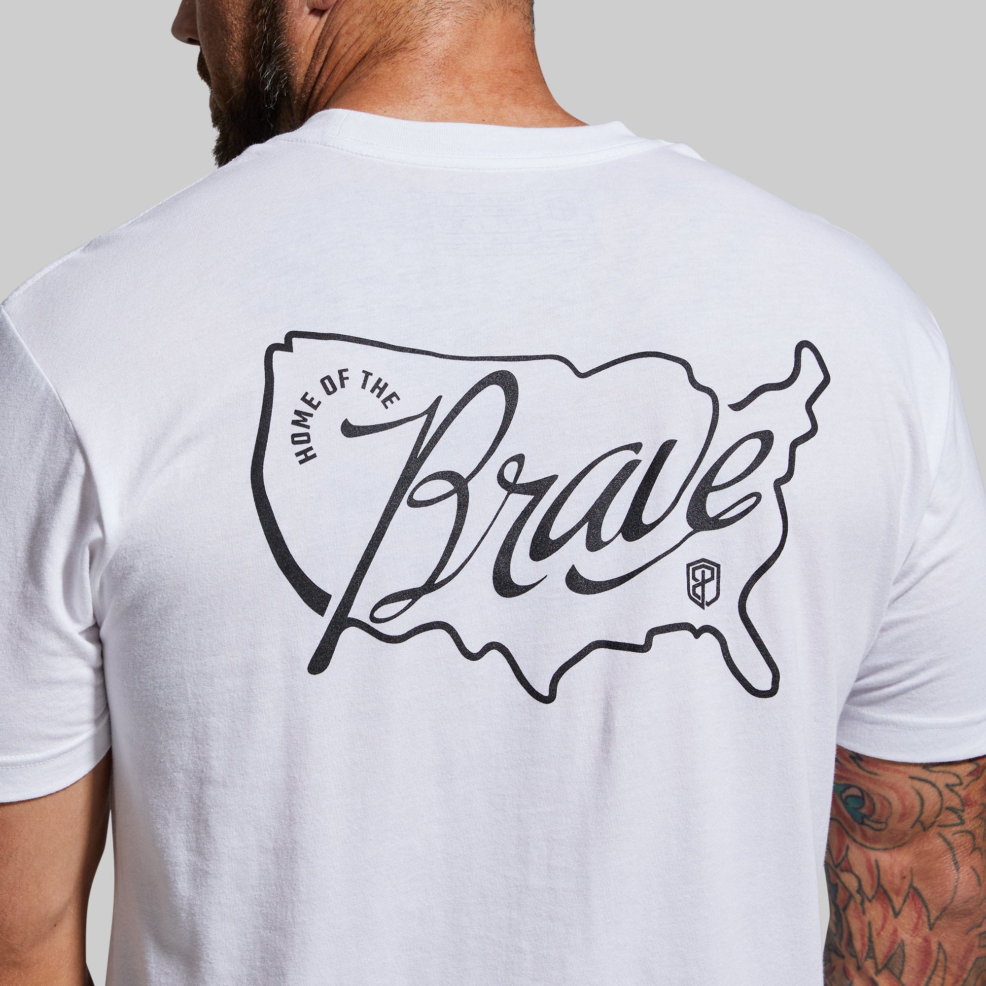 Home of the Brave T-Shirt - Patriotic American Flag Graphic Tee for Men & Women - Comfortable Cotton Crewneck Shirt for Casual Wear, 4th of July Celebrations & Veterans Day Events (White)
