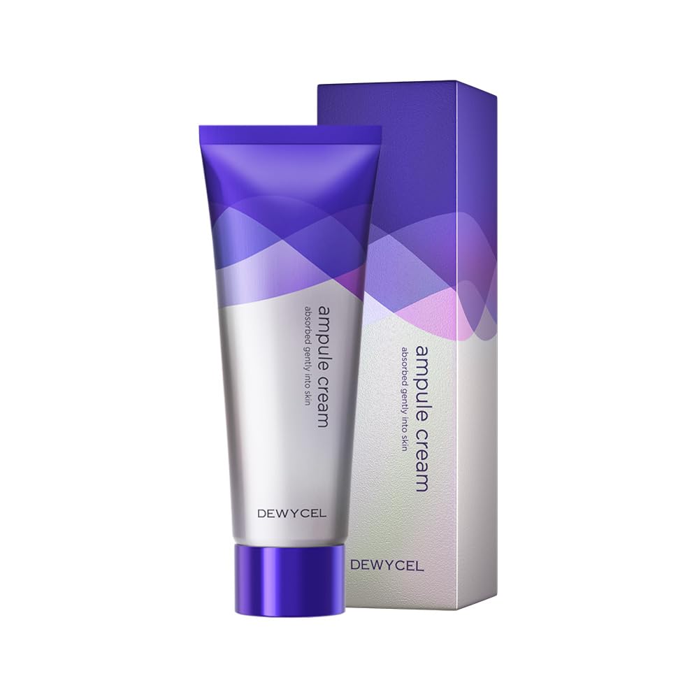 DEWYCEL AMPULE CREAM with Niacinamide, Ceramide NP, Hyaluronic Acid & Adenosine | Hydrating Face Moisturizer for All Skin Types | Non-Sticky, Brightening & Glowing Skin Care | Korean Premium Skincare | 2.7 fl oz / 80 ml | Perfect for Daily Hydration & Nighttime Skin Repair