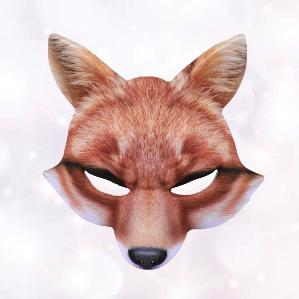 Realistic Fox Venetian Half Mask - EVA Animal Face Mask for Halloween, Cosplay, Carnival & Costume Parties - Yellow (Perfect for Costume Balls, Mardi Gras & Themed Events)