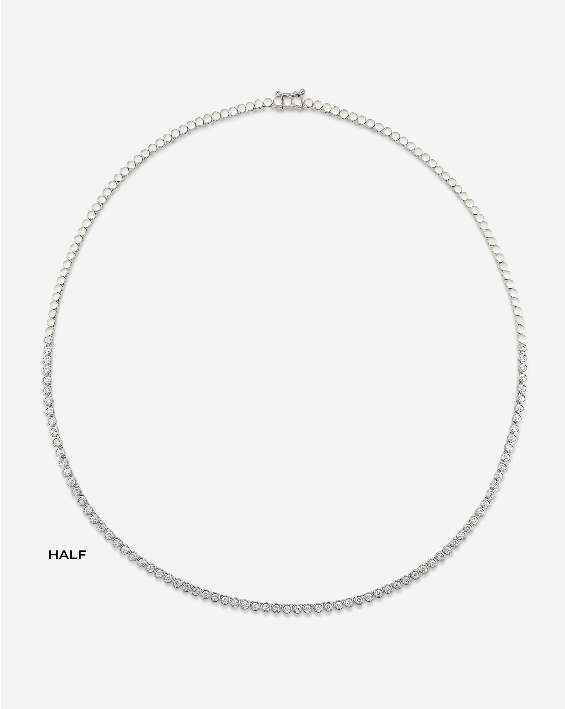 Bezel Mini Diamond Tennis Necklace - Elegant 14K Gold Dainty Chain for Women | Perfect for Weddings, Anniversaries & Special Occasions