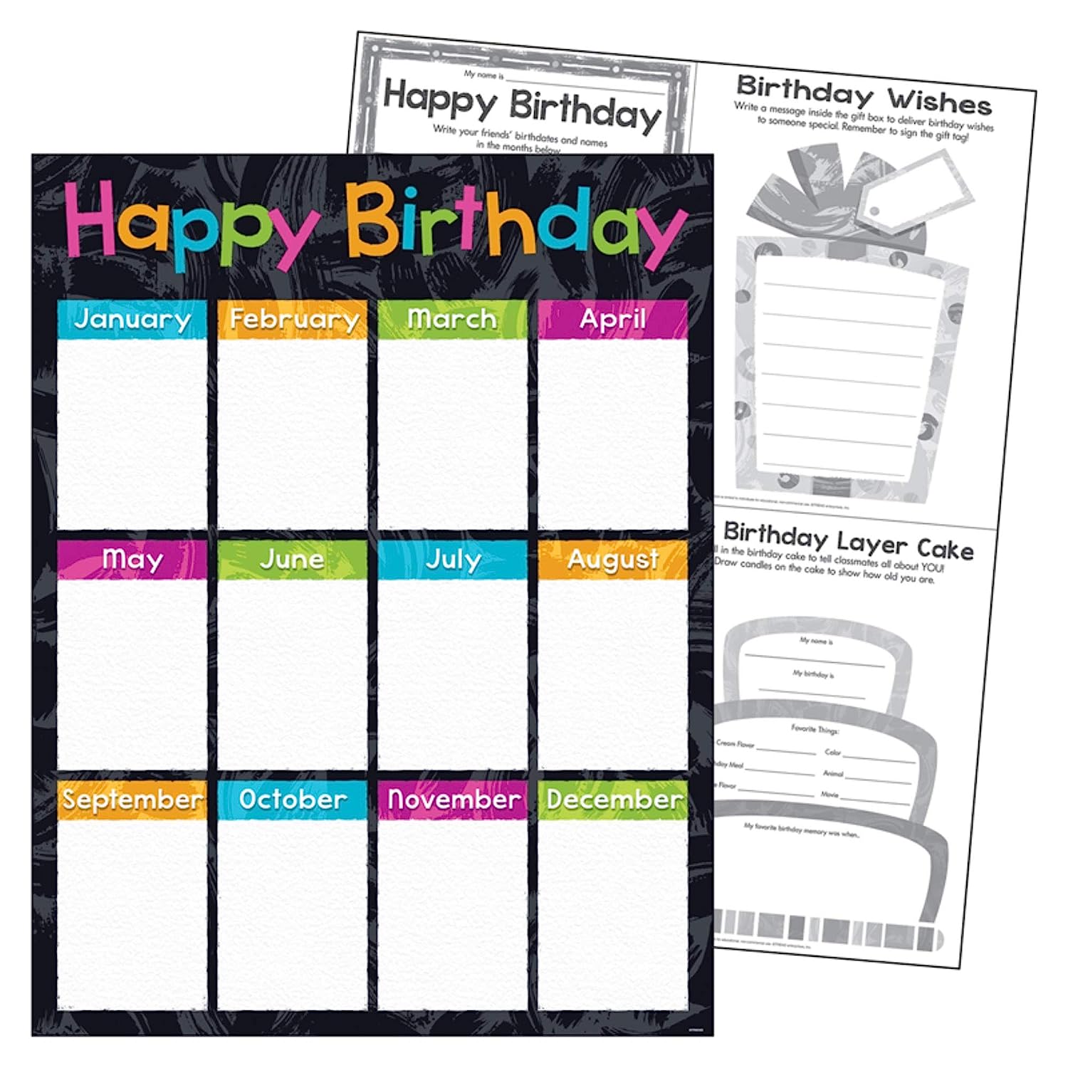 Color Harmony Learning Chart for Birthdays - 17 x 22 Inches - Perfect for Classroom Decor, Homeschooling & Kids' Room Wall Art
