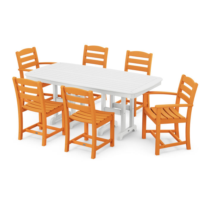 POLYWOOD La Casa Café 7-Piece Outdoor Dining Set - Patio Furniture for Backyard, Poolside & Garden - Weather-Resistant & Durable