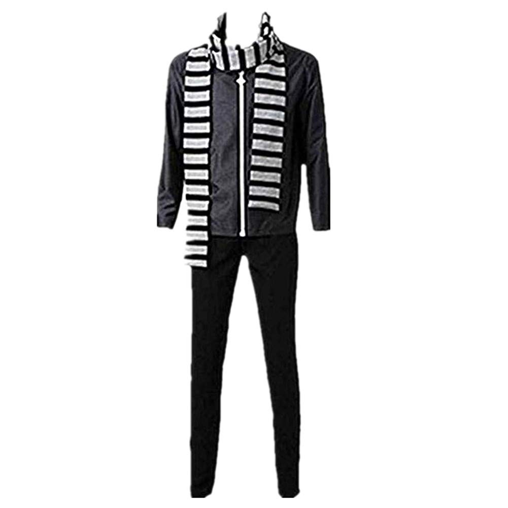 Gru Cosplay Costume for Adults - Despicable Me Villain Outfit with Yellow Scarf & Gloves - Perfect for Halloween, Comic Con & Theme Parties