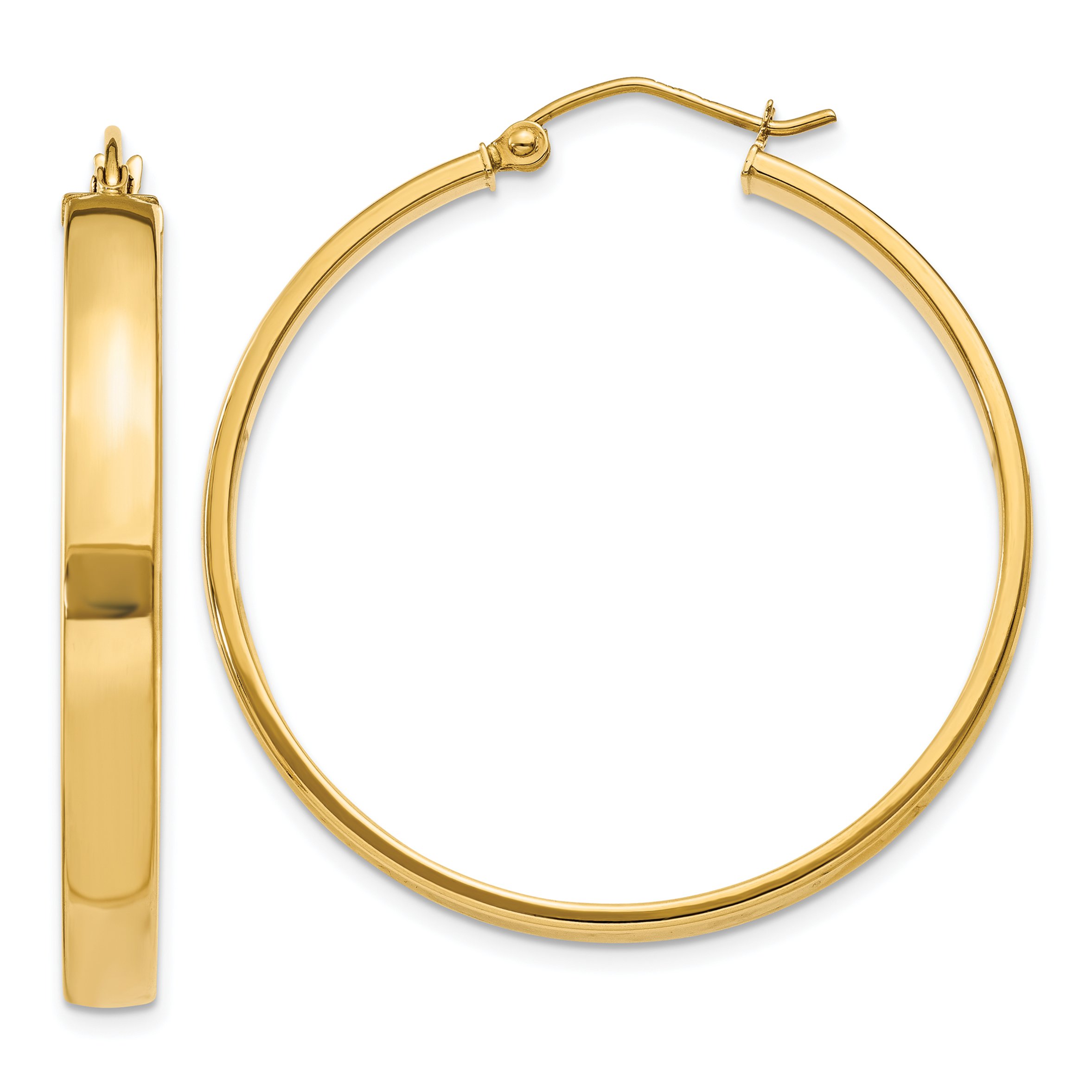 4mm Square Hoop Tube Earrings in 14K Solid Yellow Gold | Minimalist Dainty Everyday Jewelry for Women | Perfect for Work, Date Night & Special Occasions
