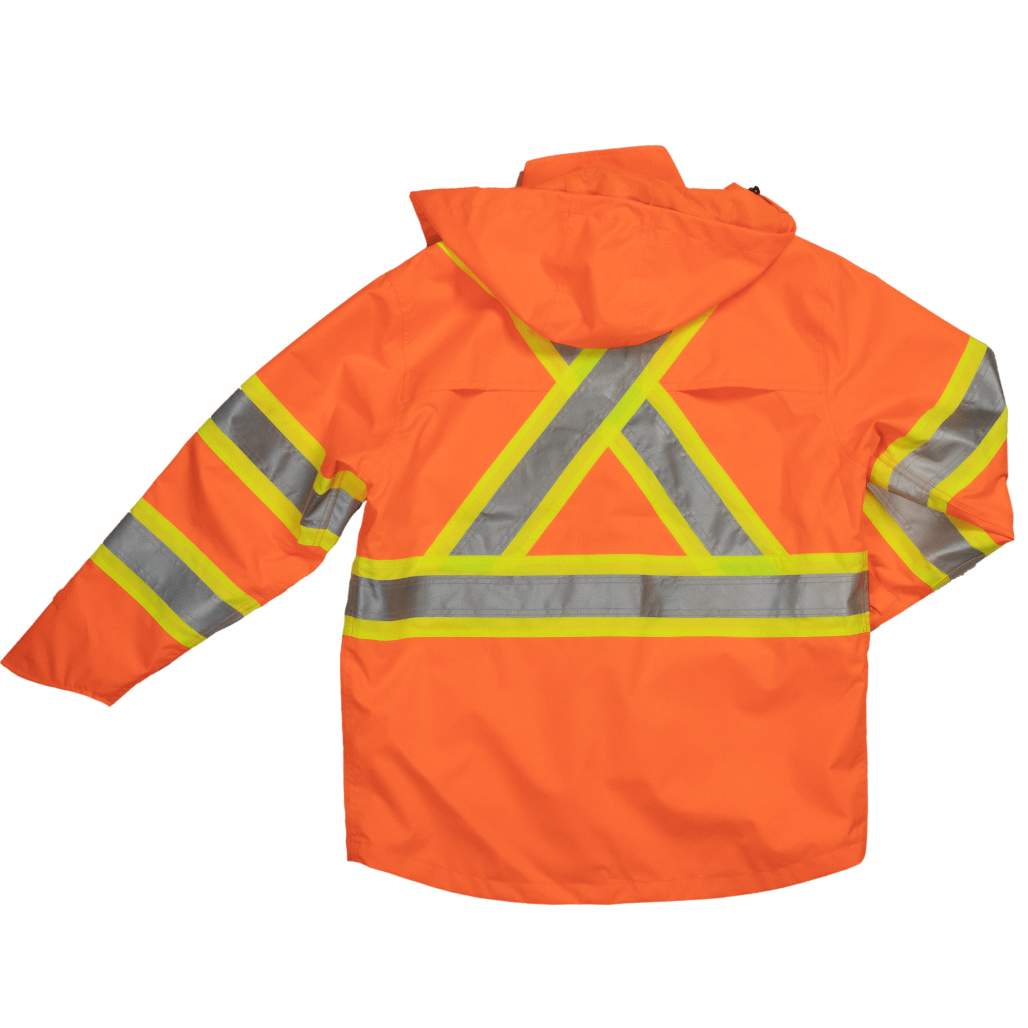 Tough Duck SJ35 Heavy Duty Safety Rain Jacket - Waterproof, Windproof Work Jacket for Construction, Outdoor & Rainy Weather Protection