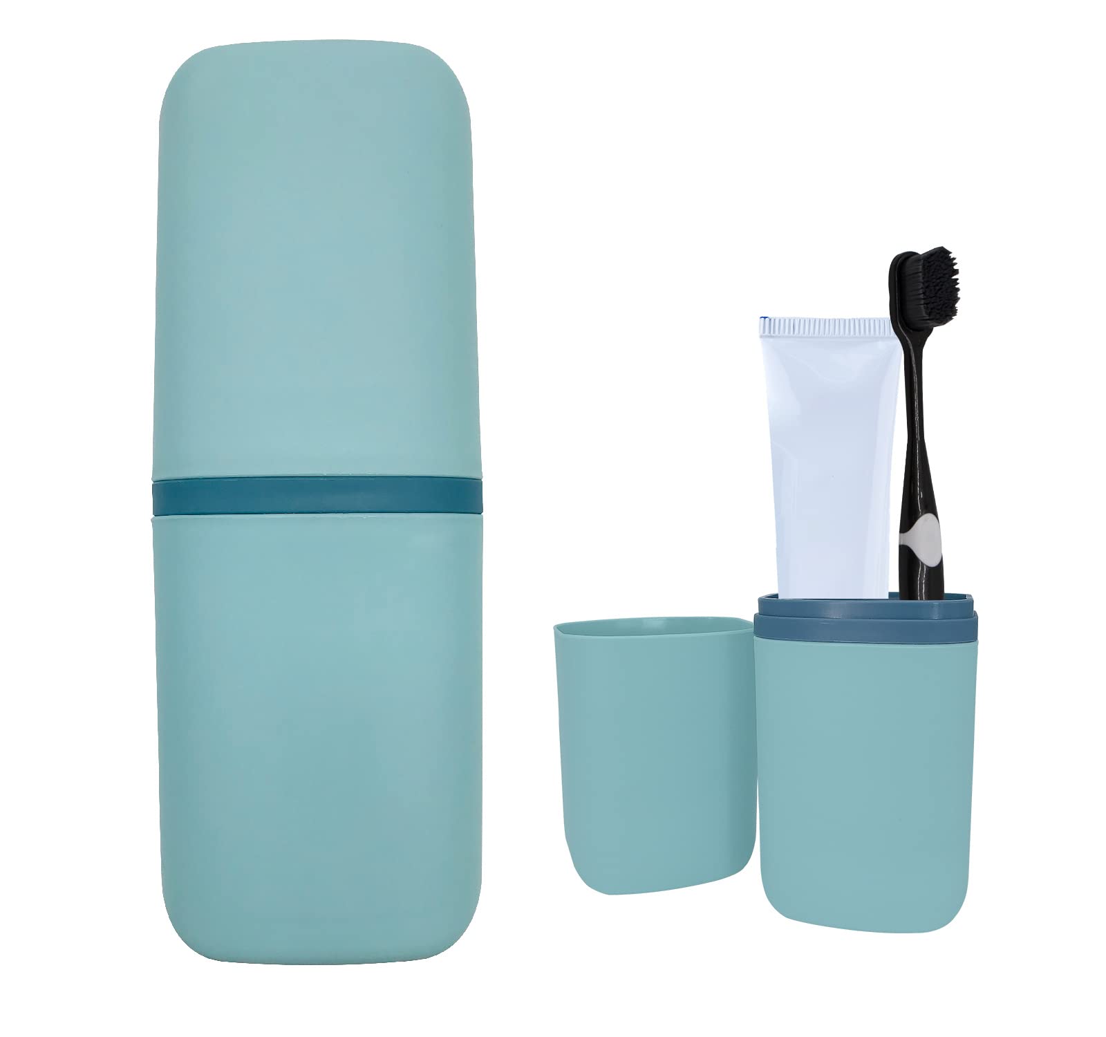Portable Travel Toothbrush & Toothpaste Holder with Cup - Compact Toothbrush Case for Camping, School, Business Trips & Bathroom Organization - Ideal for Travel Accessories & Hygiene On-The-Go