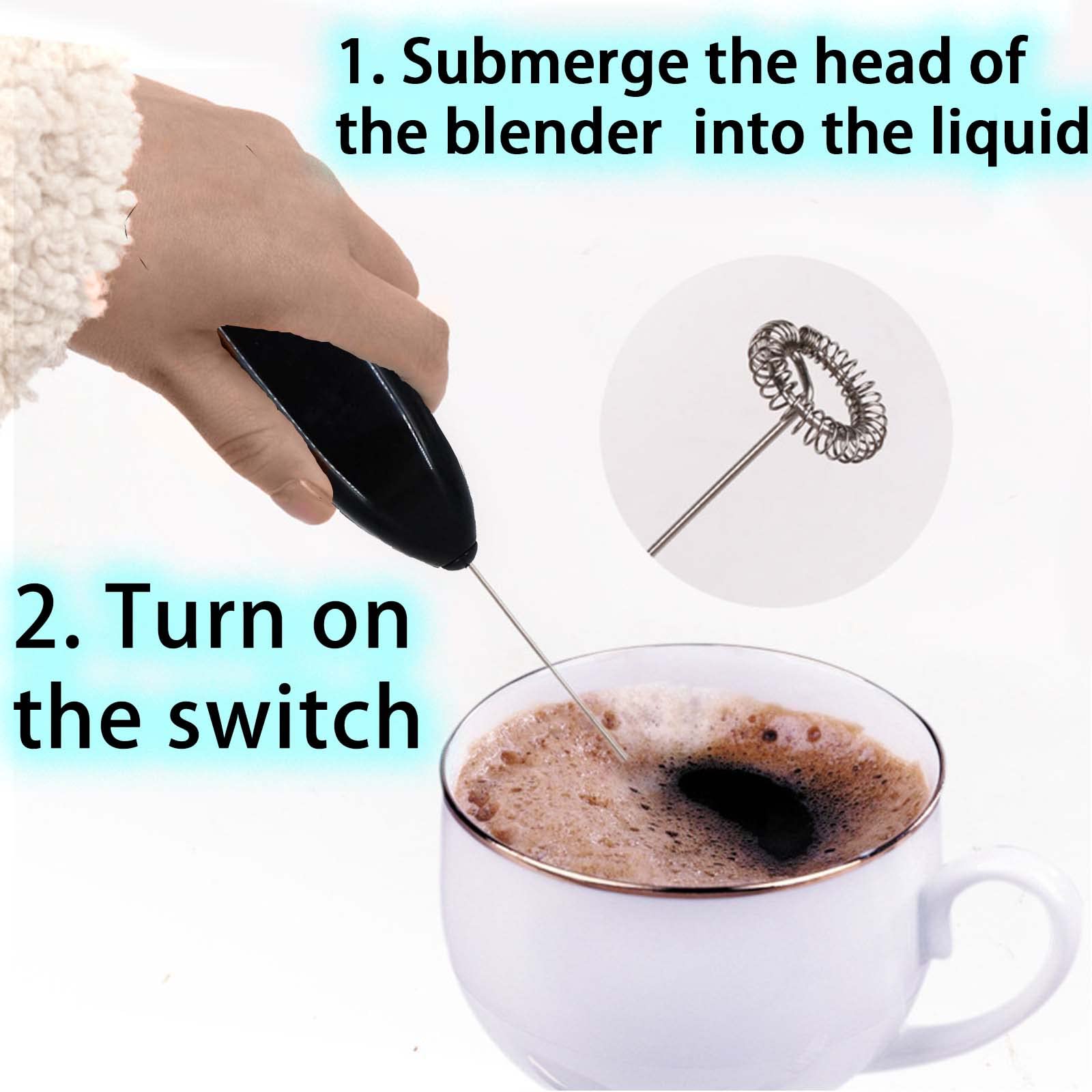 Multi-Purpose Hand Blender with 304 Stainless Steel - Electric Immersion Blender for Milk Frothing, Egg Beating & Juice Mixing | Perfect for Coffee, Smoothies & Kitchen Prep