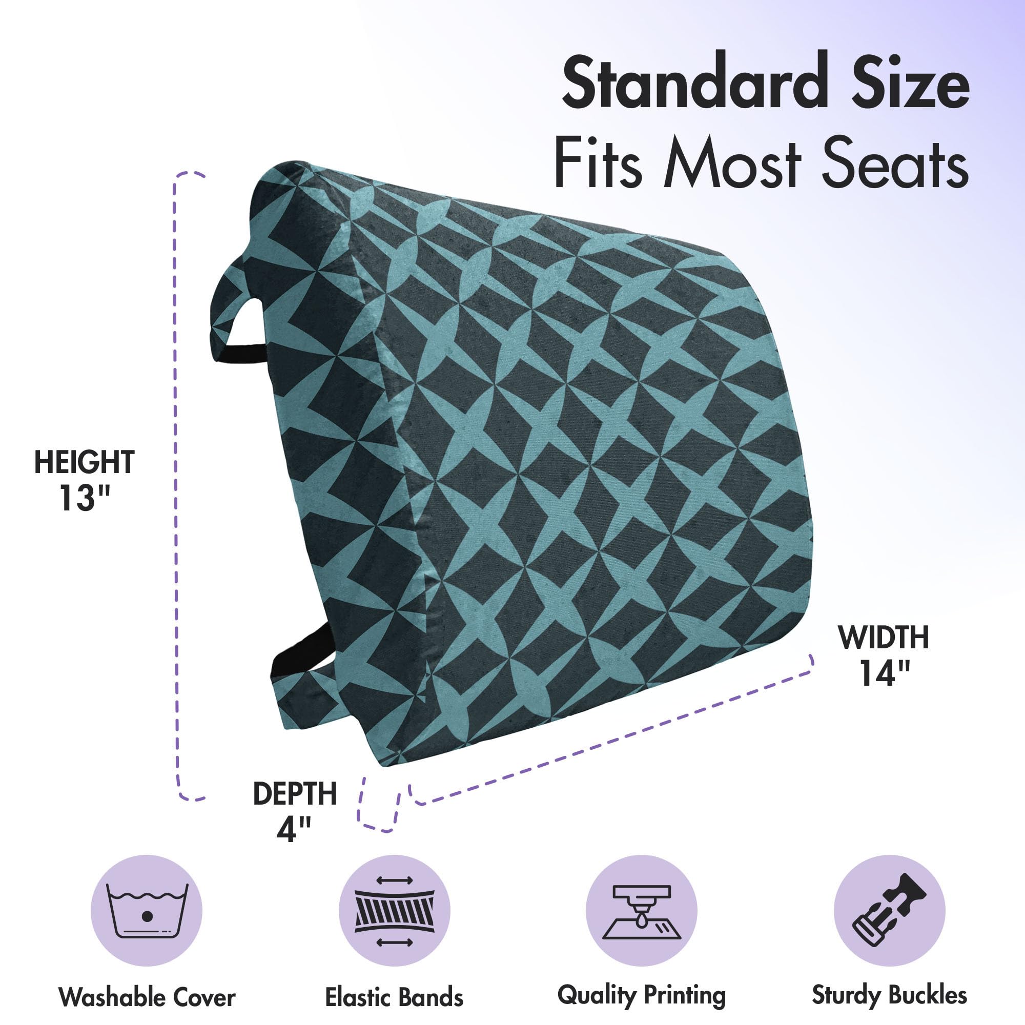 Ambesonne Blue Lumbar Support Pillow for Office Chair & Car Seat - 14
