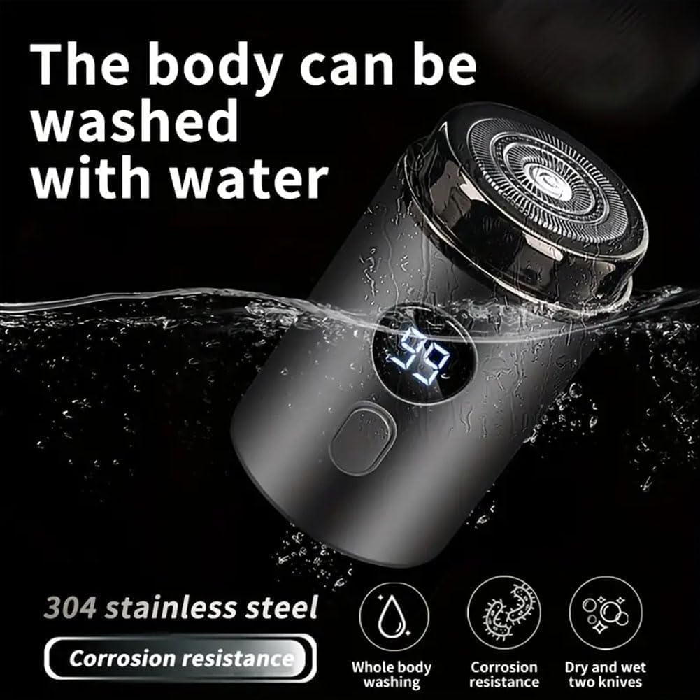 Doonai Mini Portable Electric Shaver - USB Rechargeable Waterproof Beard Trimmer for Men, Travel & Office Use | Compact Pocket Size for Home, Gym & Business Trips (Green)