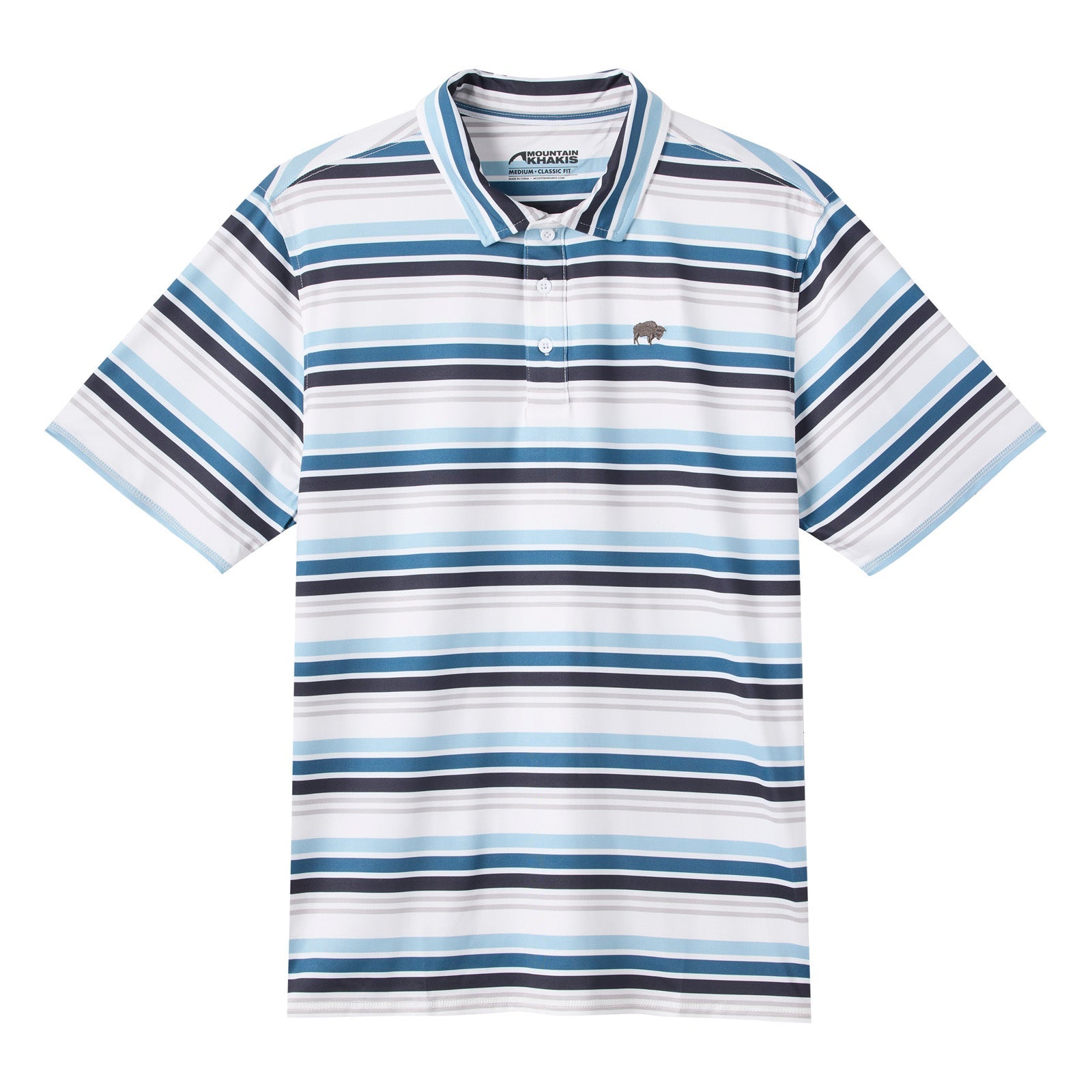Roan Stripe Performance Polo Shirt for Men - Breathable Moisture-Wicking Golf & Casual Wear - Perfect for Work, Travel & Outdoor Activities