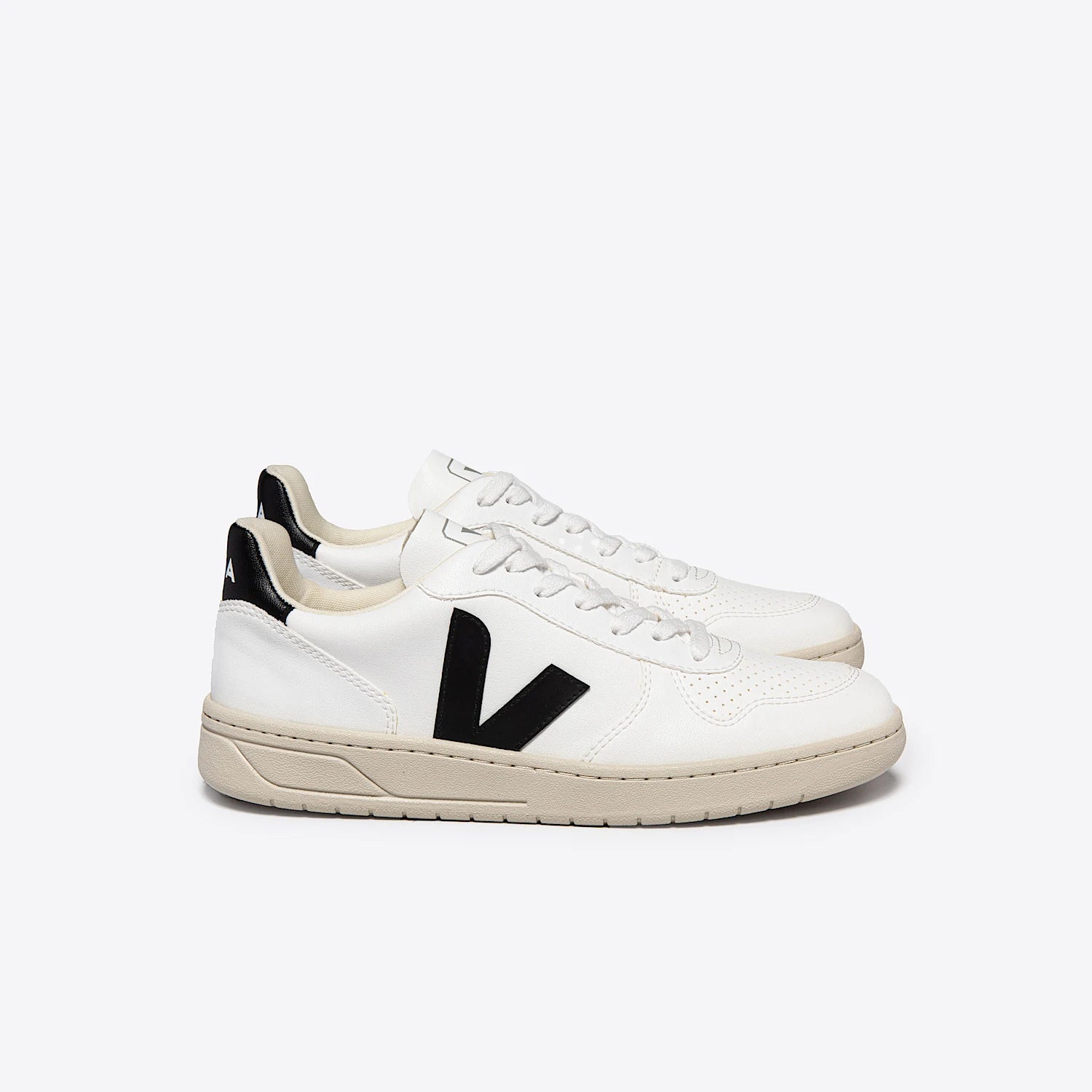 Veja V 10 CWL Sneakers for Men - White & Black Leather Casual Shoes | Comfortable & Stylish for Everyday Wear, Work & Travel