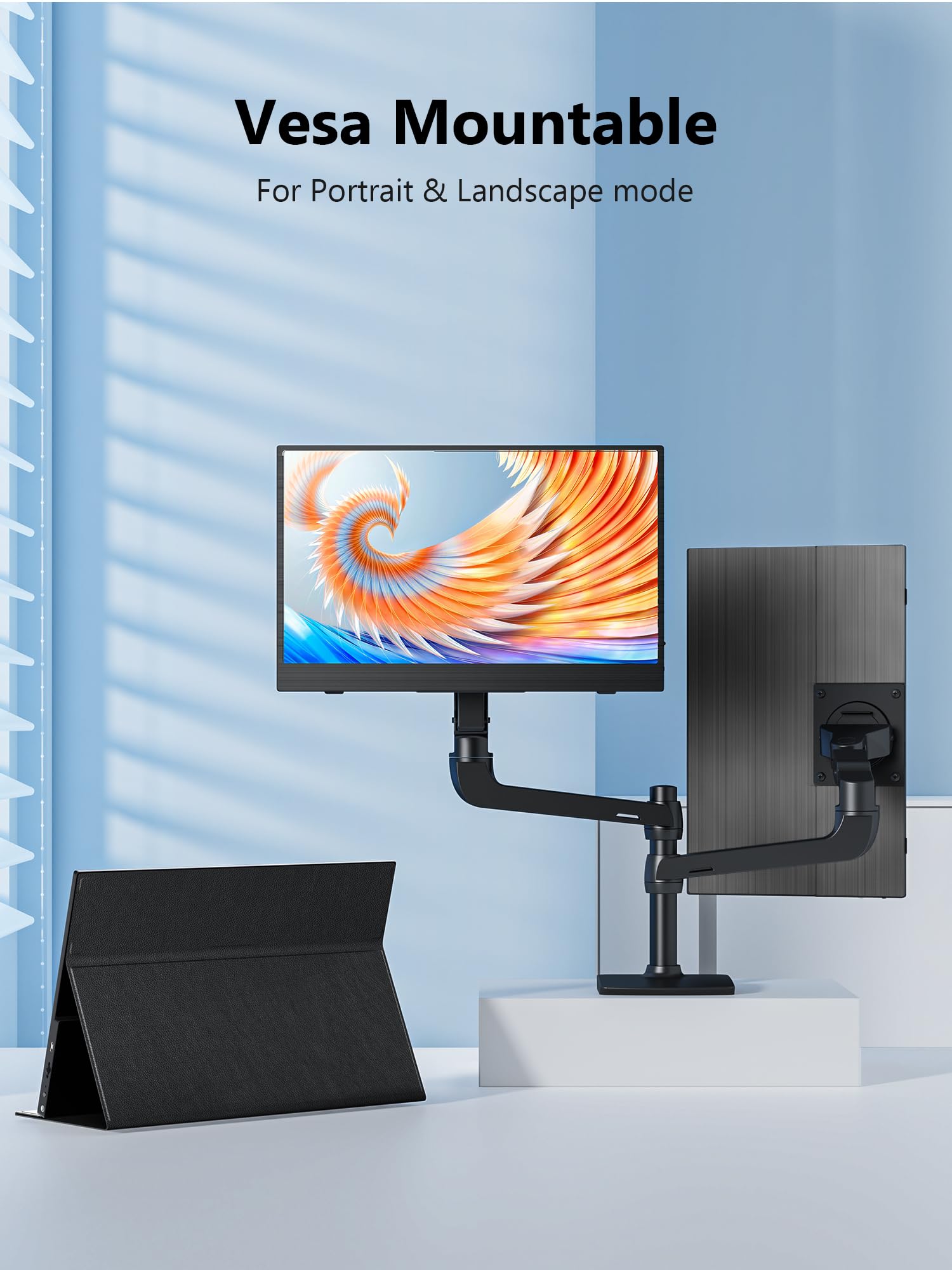 13.3 Inch 4K UHD Portable Monitor - Slim Lightweight IPS Laptop Screen with Dual USB-C & HDMI, Built-in Speakers for Gaming, Work & Travel - Compatible with PC, Mac, Phone, PS5/PS4, Xbox & Nintendo Switch (No Cover Included) | Perfect for Remote Work, Gaming On-The-Go & Business Travel