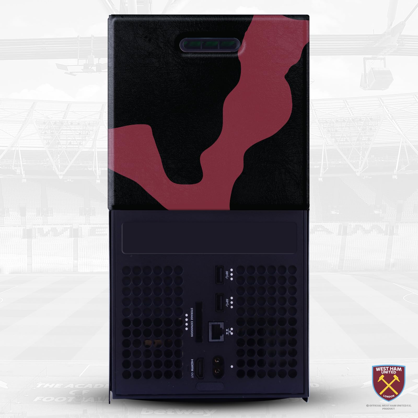 Head Case Designs Officially Licensed West Ham United FC Cow Print Art Xbox Series X Console Wrap Cover - Perfect for Gaming Sessions & Home Decor