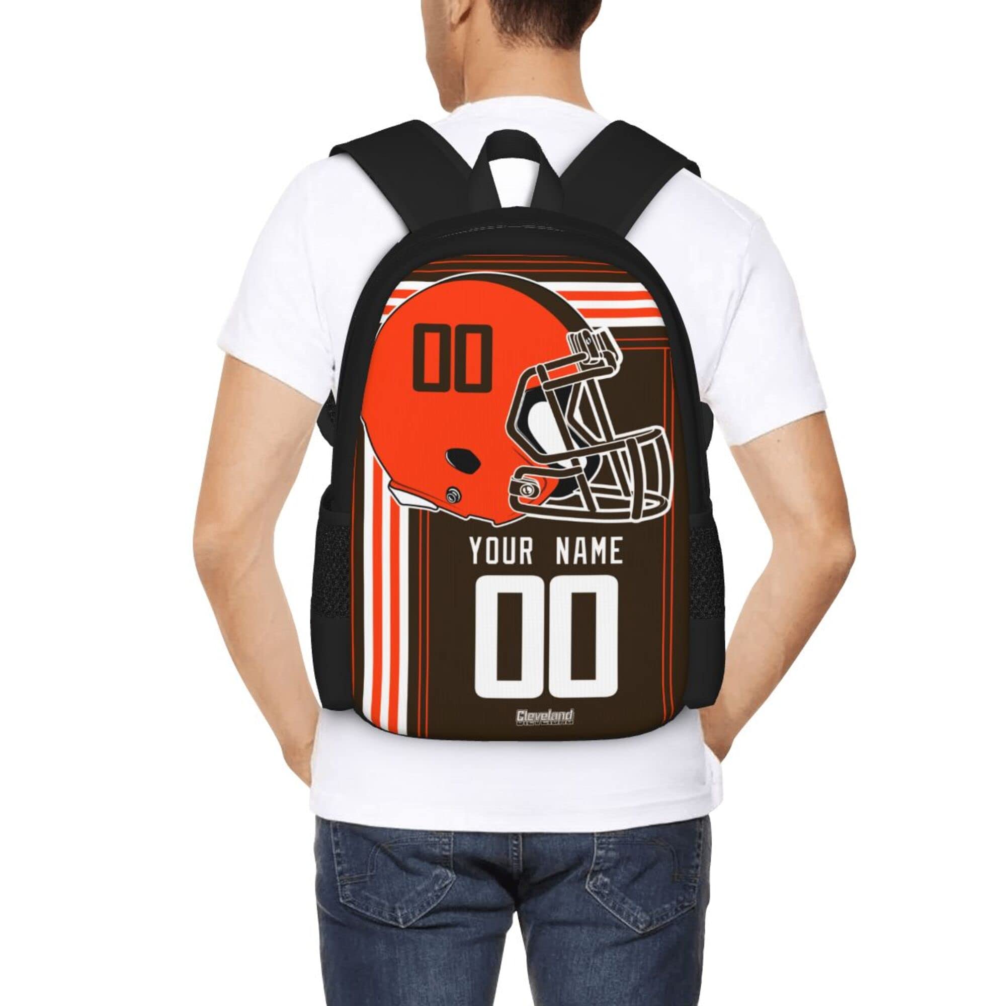 Custom Cleveland Backpack with Personalization - High Capacity Laptop Bag for Work, School & Travel - Engraved Name & Number - Perfect Gift for Kids, Men & Sports Fans