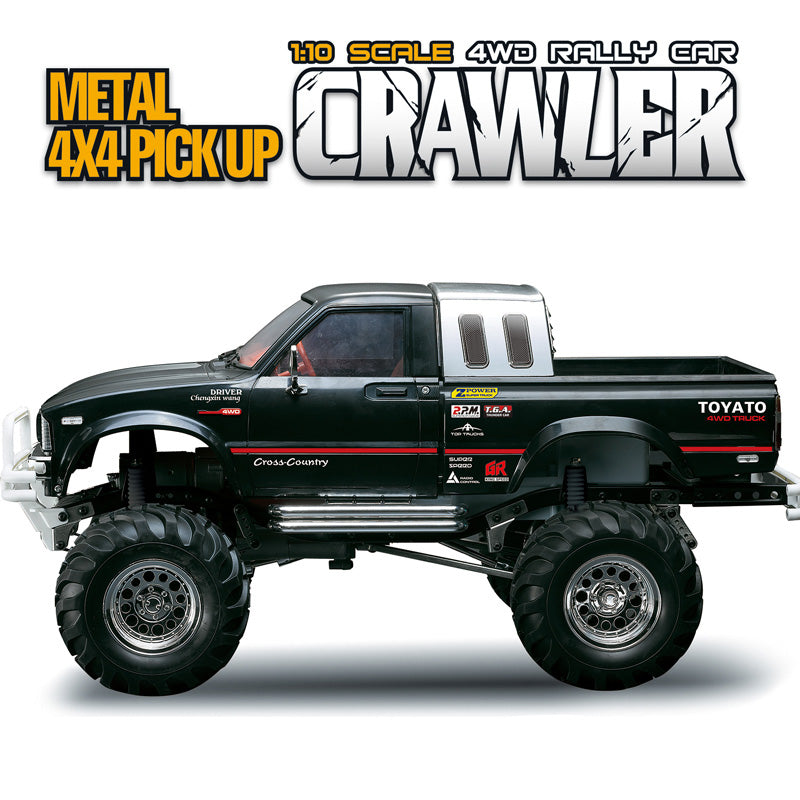 1:10 Scale RC Pickup Truck 4x4 Rock Crawler Chassis with Motor Kit - Off-Road Rally Car Racing Model for Adults & Kids | Perfect for Backyard Crawling, Trail Adventures & RC Hobby Enthusiasts