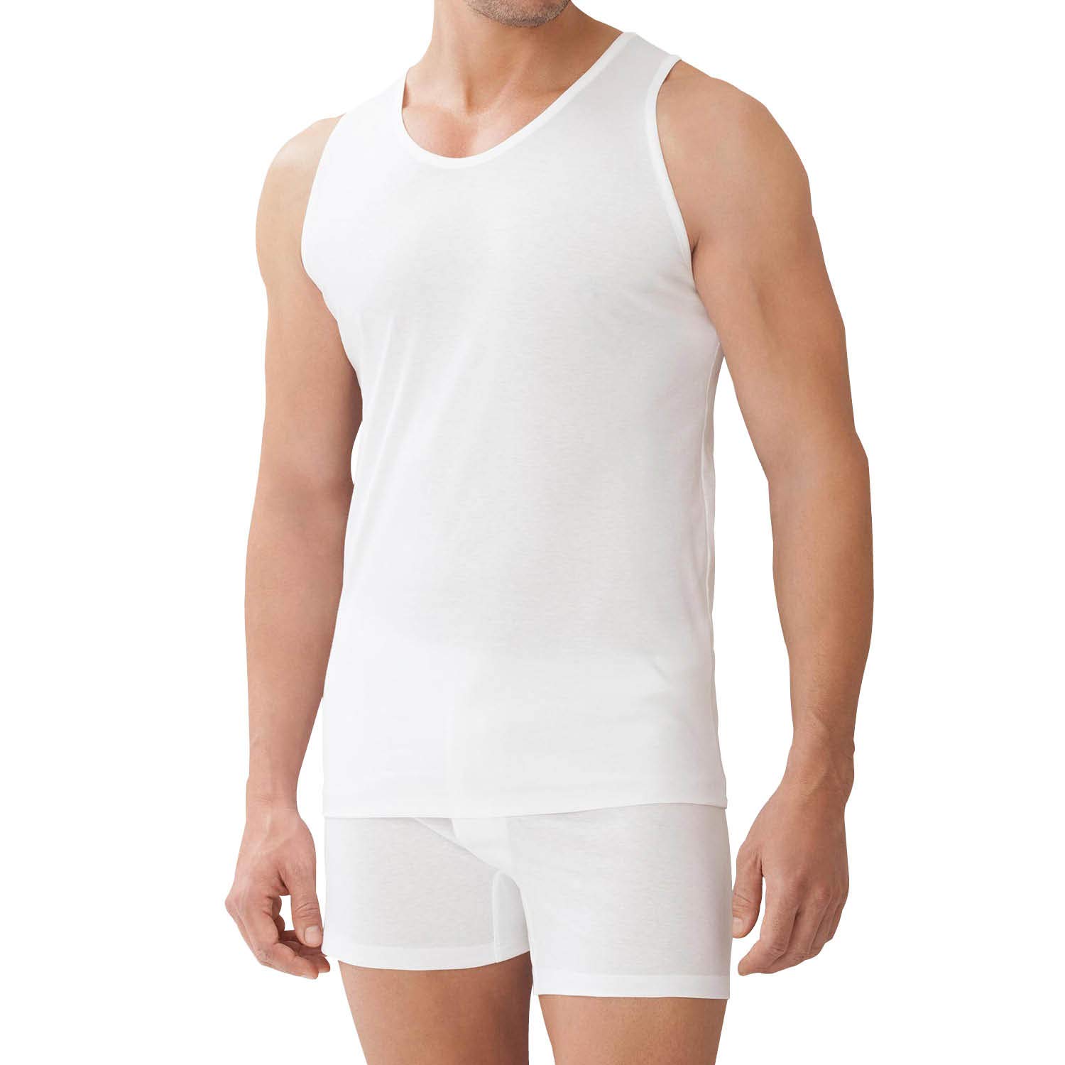 Zimmerli Men's Premium Sea Island Cotton Tank Top - Soft Breathable Undershirt - White - Size L - Perfect for Layering & Casual Wear