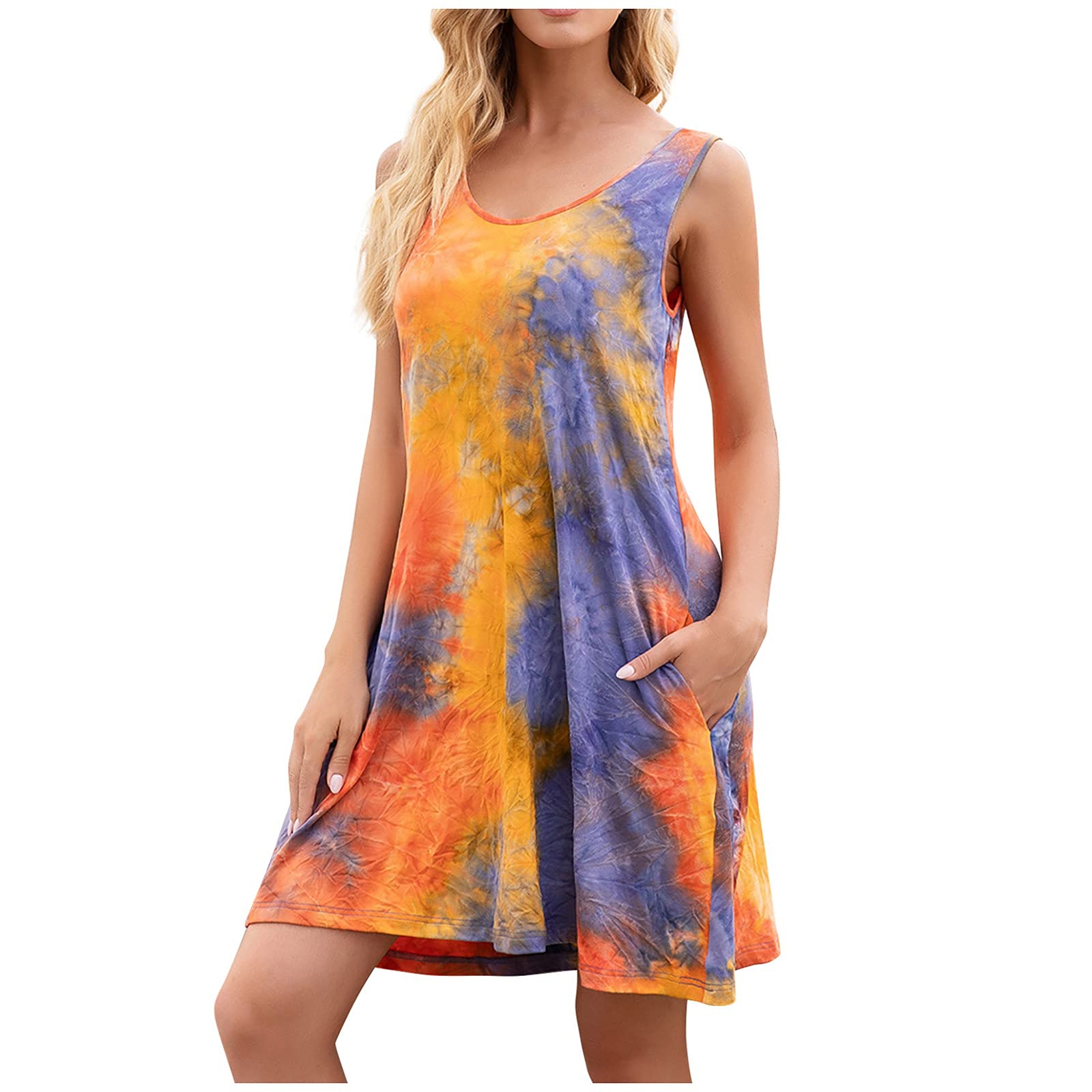 Women's Floral Printed Sleeveless Crew Neck T-Shirt - Summer Casual Loose Fit Blouse & Graphic Tee for Beach, Vacation, and Everyday Wear