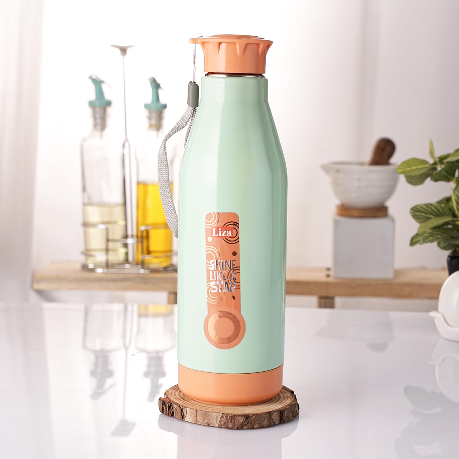 Premium Liza Steel Fit Vacuum Insulated Stainless Steel Water Bottle - 650ml, Leak Proof, Keeps Hot & Cold for Hours - Perfect for Gym, Hiking, Office & Outdoor Activities (Green)