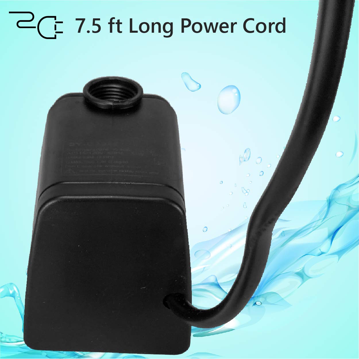 Best Indoor Hydroponic Water Pump for Home Gardening - High Efficiency Quiet Submersible Pump for Hydroponics, Aquaponics & Indoor Herb Gardens