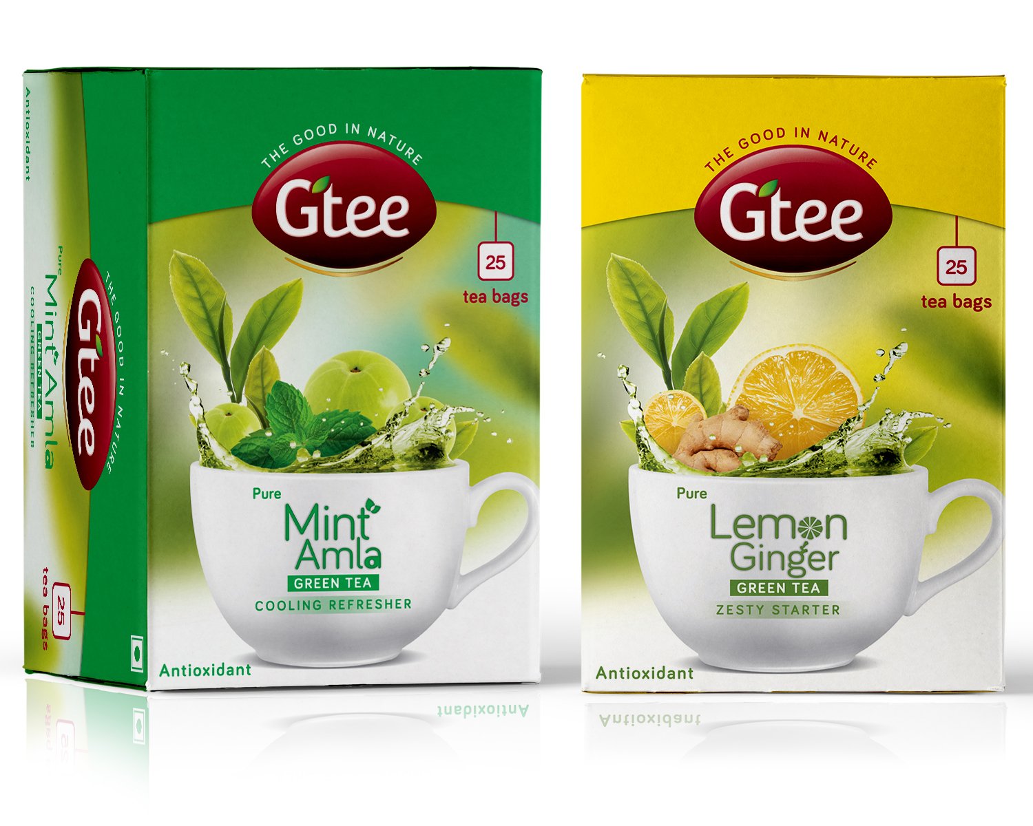 Organic Green Tea Bags with Mint, Lemon & Ginger - 50 Count (2 Packs of 25) | Herbal Tea for Relaxation, Digestion & Immunity Boost | Perfect for Morning Energy, Afternoon Refreshment & Evening Wind-Down