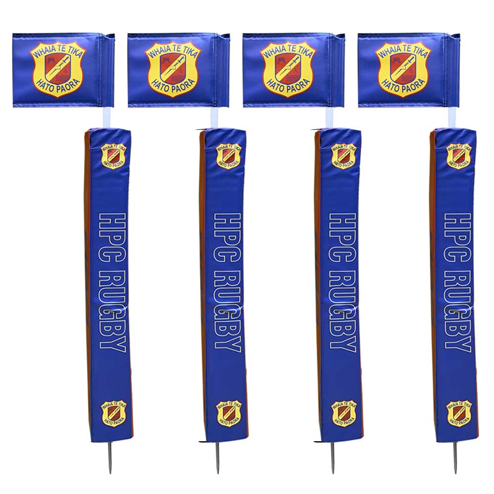 Touchline Pole with Printed Rigid Flag & Protector - Durable Soccer Referee Equipment for Field Marking & Game Officiating