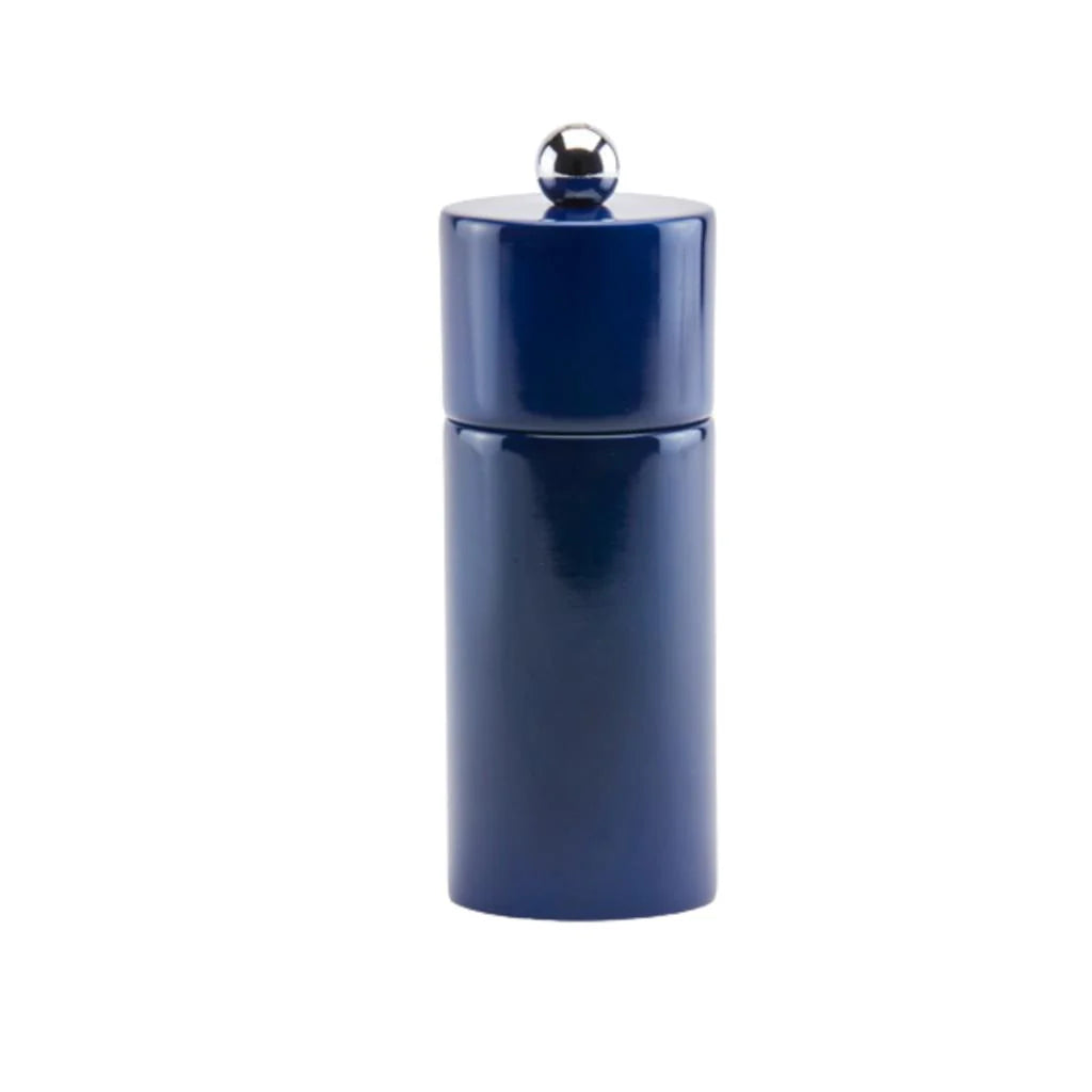 Premium Navy Mini Column Salt and Pepper Grinder Set - Adjustable Ceramic Spice Mill for Kitchen, Dining Table & Travel - Perfect for Home, Restaurant, and Camping Use
