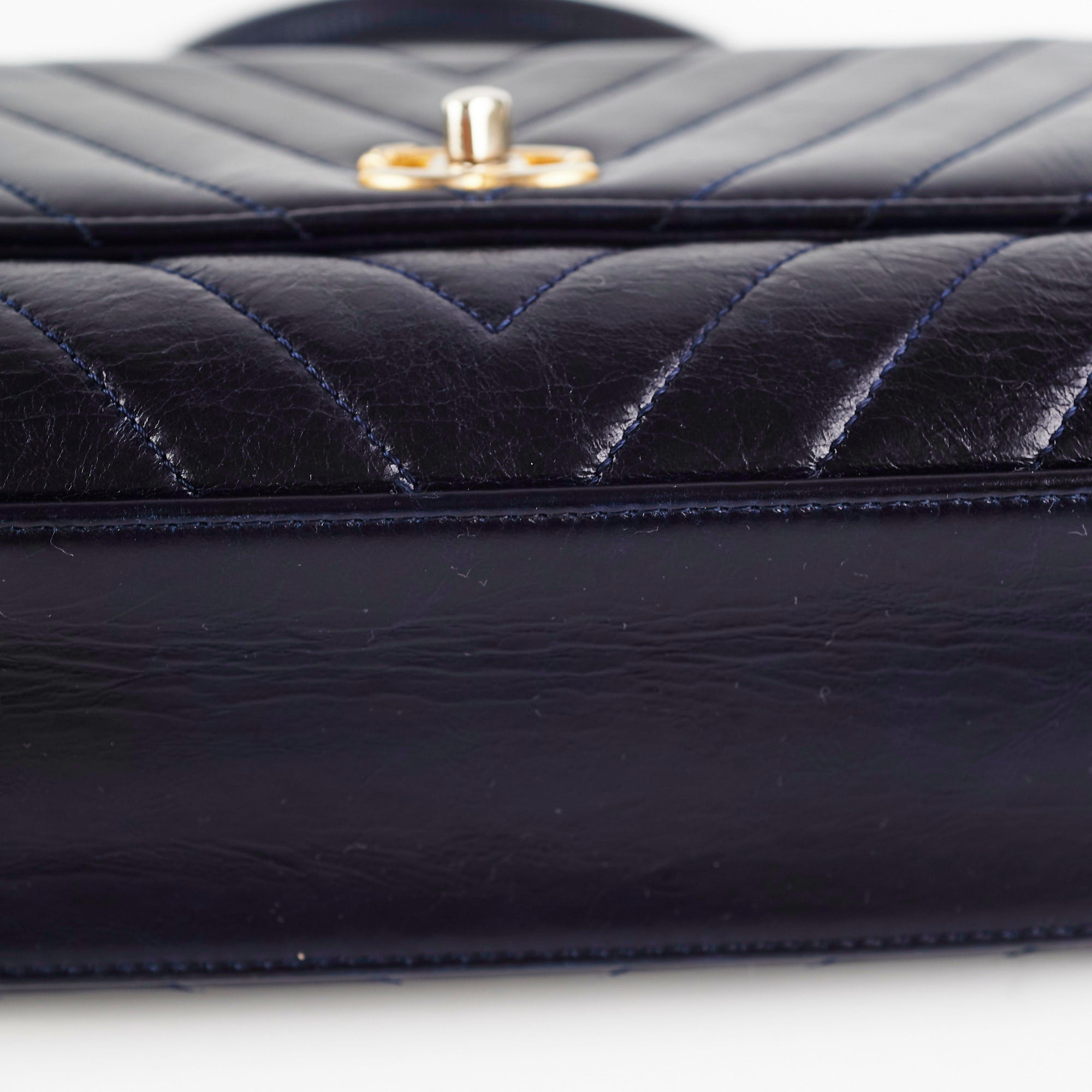 Chanel Small Coco Handle Bag in Dark Navy Blue - Luxury Crossbody Shoulder Bag for Women, Perfect for Work, Date Night & Special Occasions