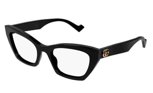 Gucci GG1334O 001 Black Cat Eye Women's Eyeglasses - Stylish Designer Frames for Women, UV Protection, Lightweight Comfort - Perfect for Work, Reading & Fashion Accessories