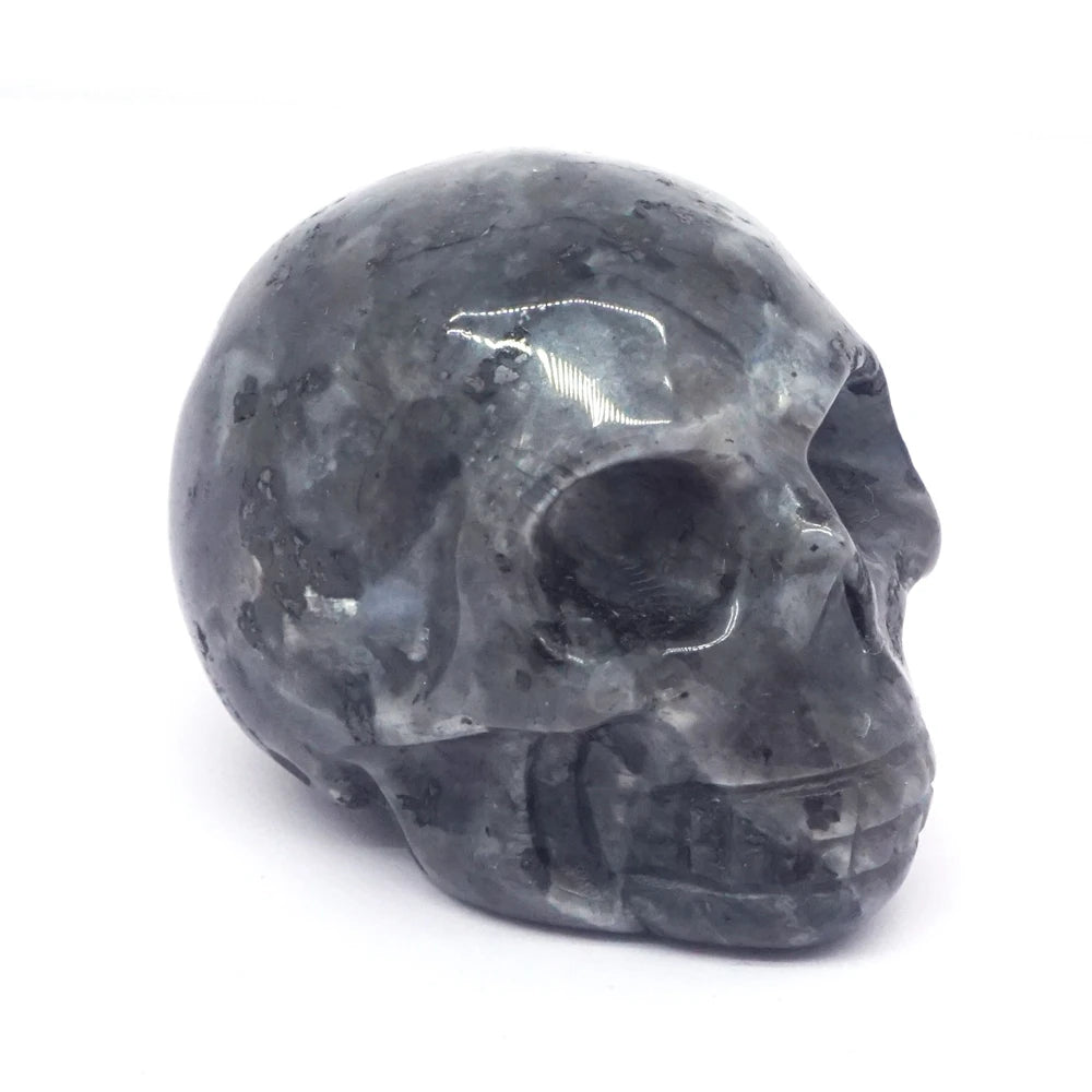 2 Pack Skull Statue Figurines - Natural Crystal Stone Sculpture for Chakra Healing, Meditation & Spiritual Decor | Halloween Home Decor, Gothic Gift for Men & Women | Perfect for Altars, Yoga Spaces & Witchy Aesthetic