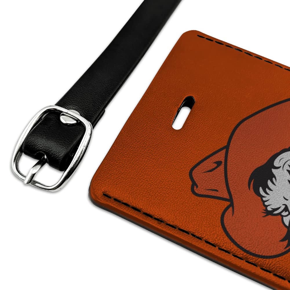 Oklahoma State Cowboys Logo Leather Luggage Tag - Personalized ID Card Holder for Travel Bags, Suitcases & Backpacks | Durable Rectangle Name Badge for Business Trips, Vacations & Campus Life