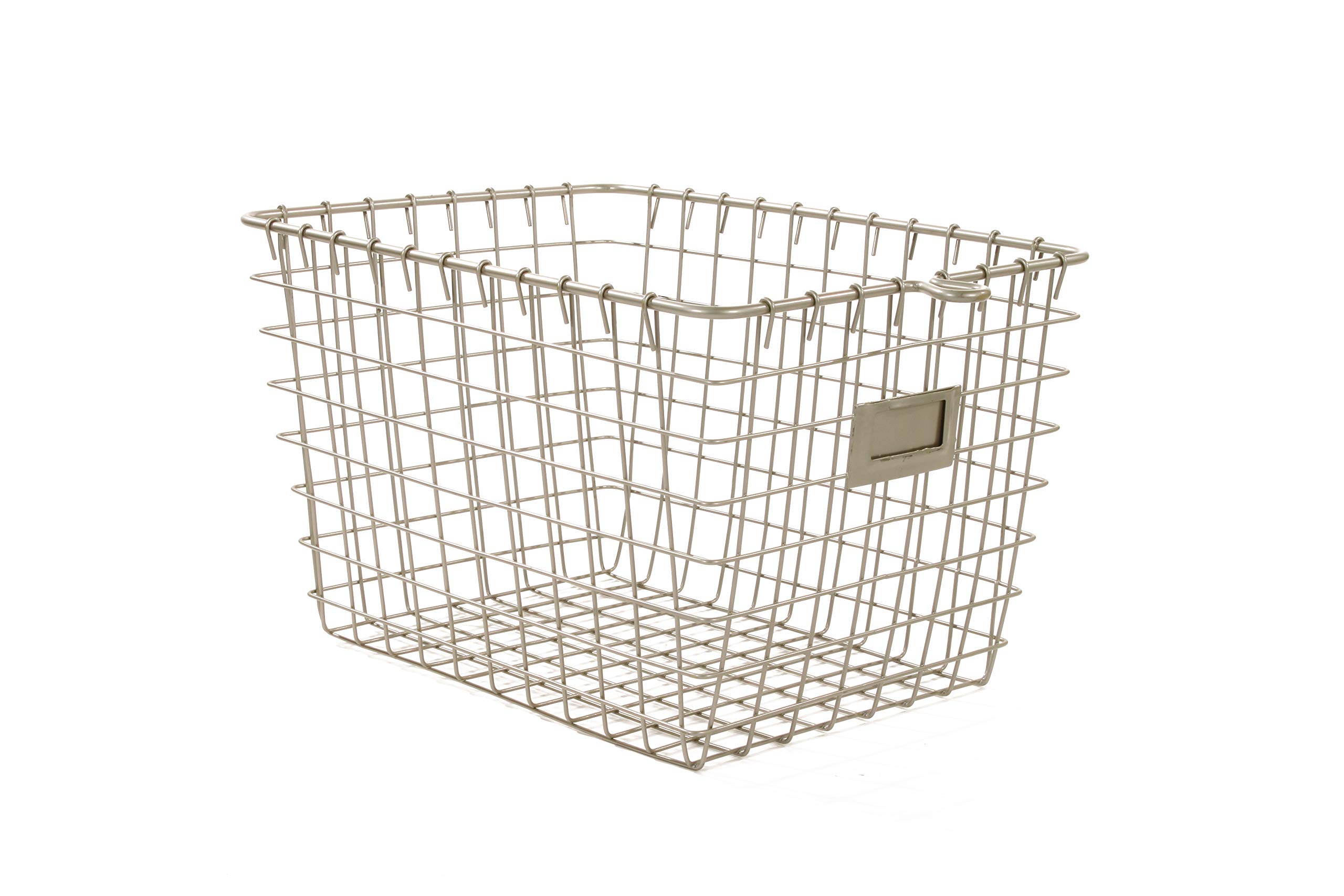 Spectrum Diversified Small Wire Storage Basket in Satin Nickel - Perfect for Organizing Bathroom, Kitchen, Office & Closet Essentials
