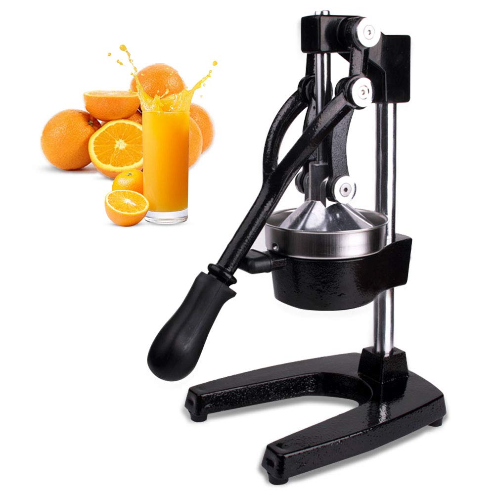 Commercial Manual Citrus Juicer Press - Heavy Duty Orange & Lemon Juice Squeezer Extractor for Restaurants, Bars & Homes (Black) - Perfect for Fresh Juice, Cocktails & Healthy Drinks